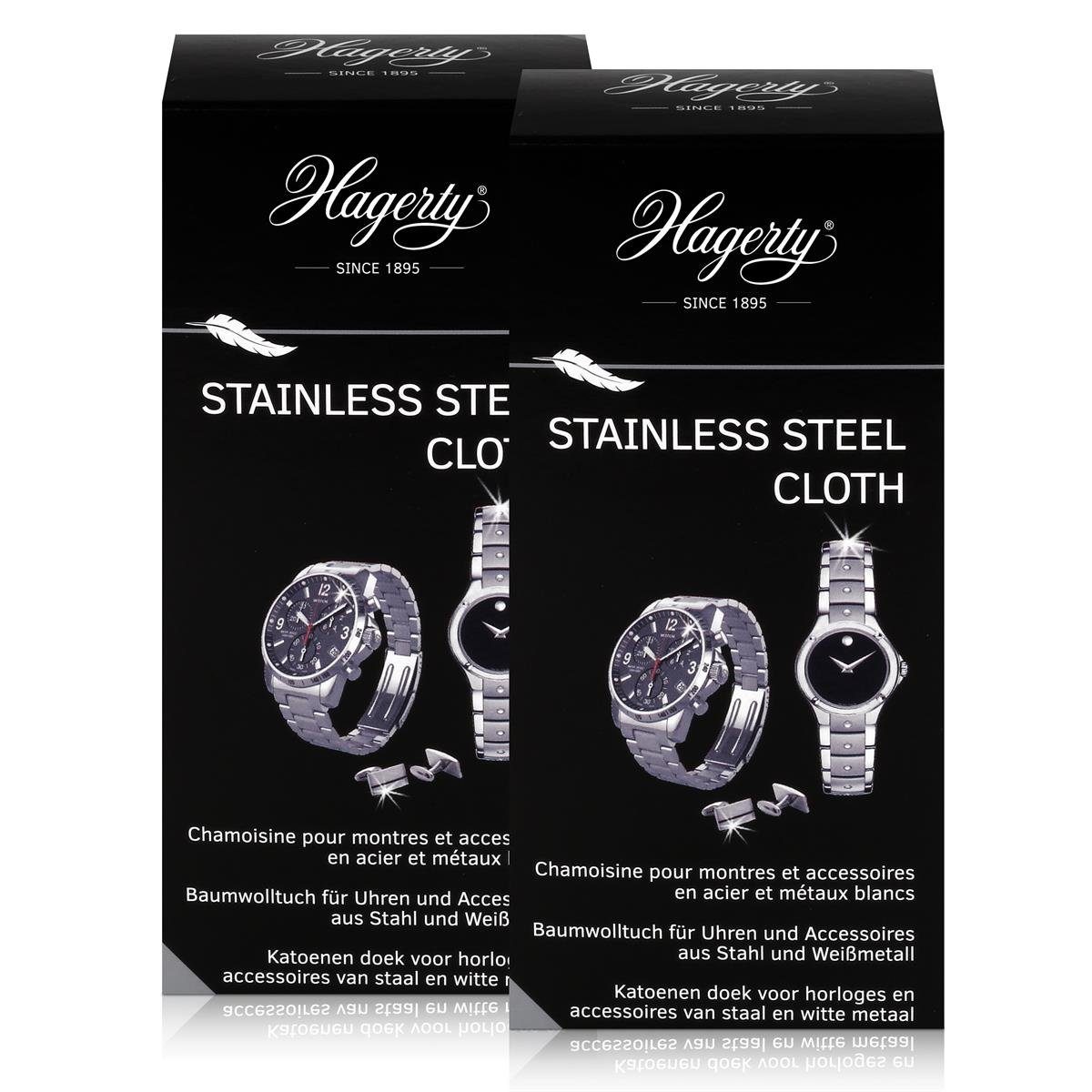 Hagerty Hagerty Stainless Steel Cloth – Baumwolltuch für Uhren 36x30cm (2er Pa Reinigungstücher