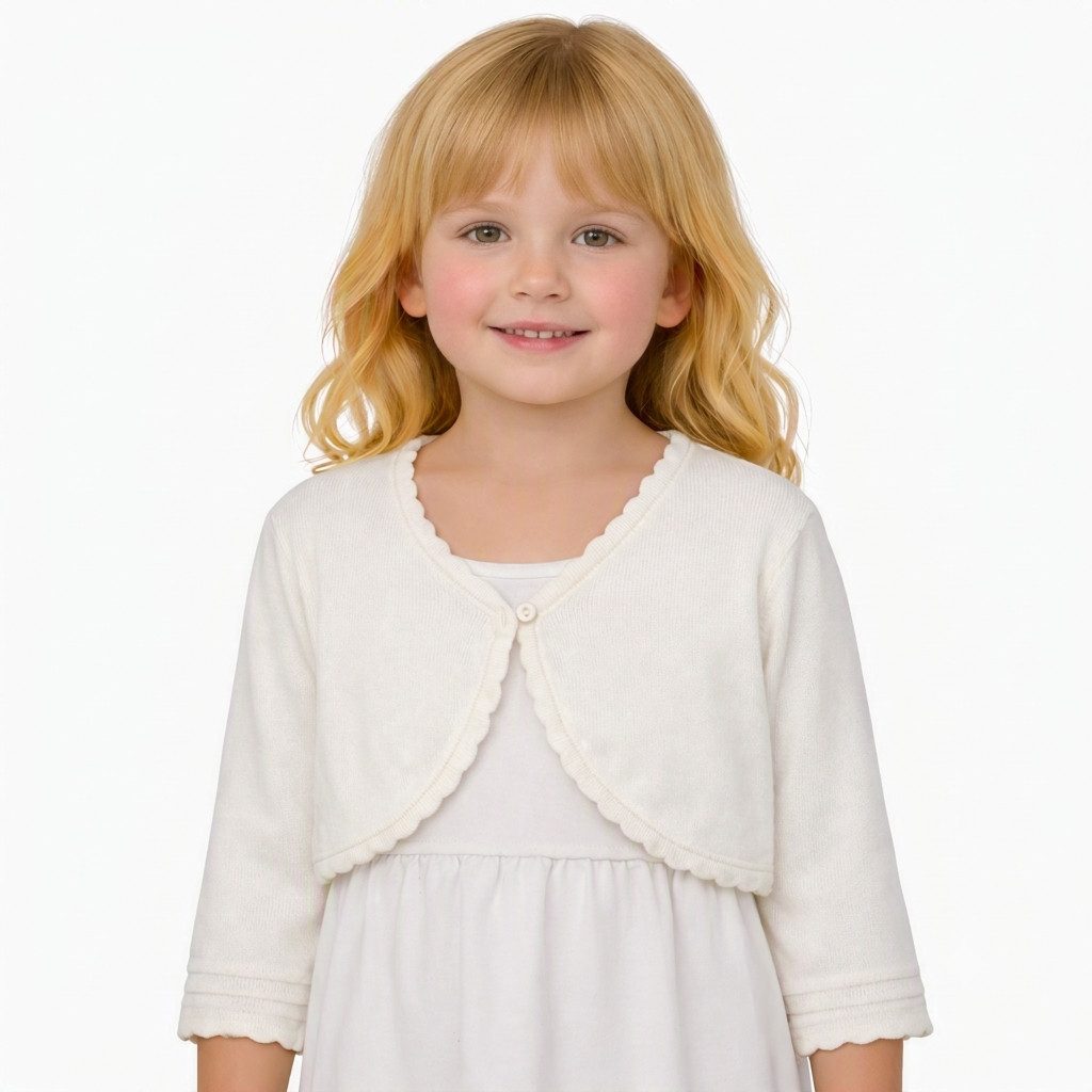 Minora Strickkleid Baby/Kind Bolero Taufweste Strickwaren Mädchen Langarm