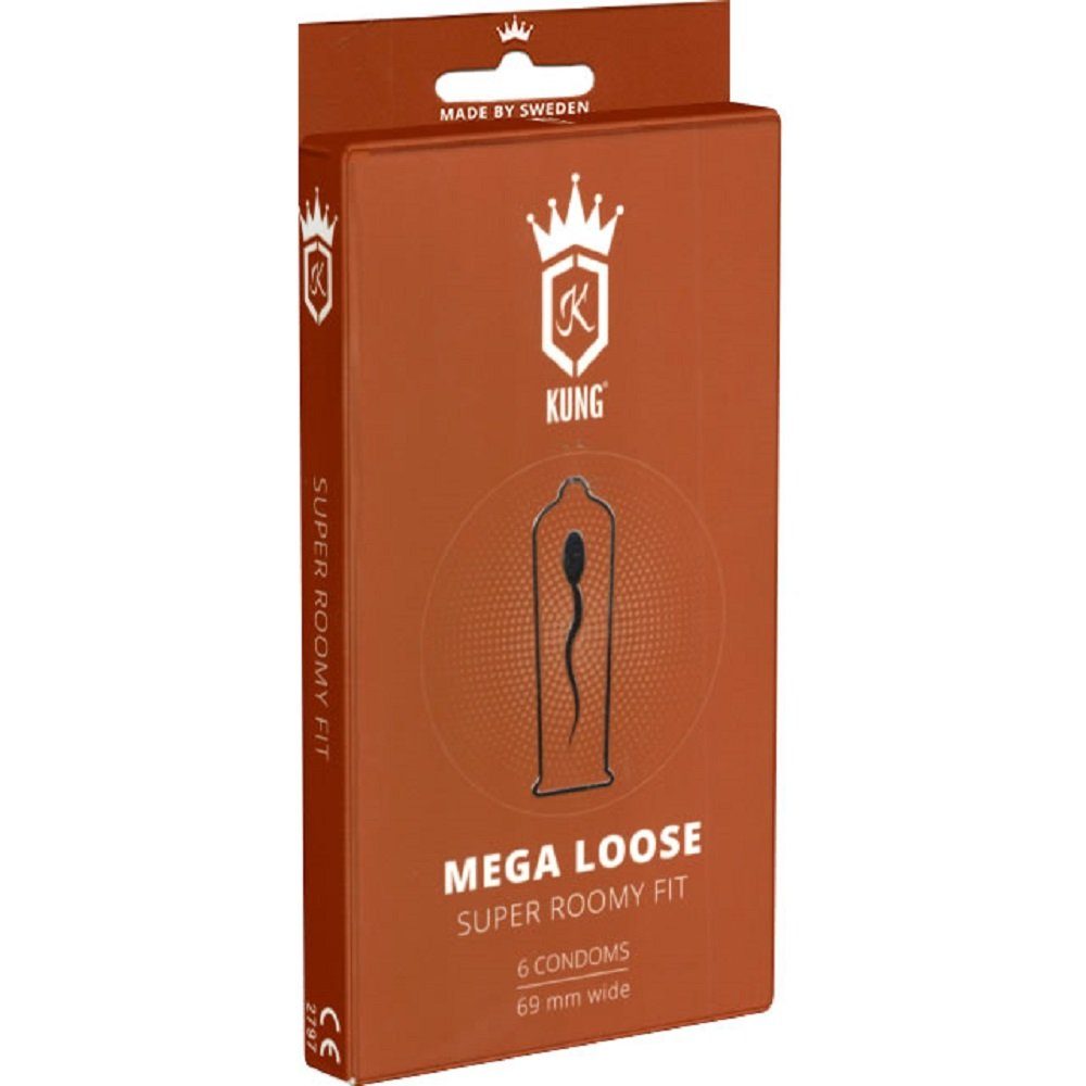 KUNG XXL-Kondome Mega Loose - Super Roomy Fit (69mm) Packung mit, 6 St., extrem große Kondome für den dicken Penis
