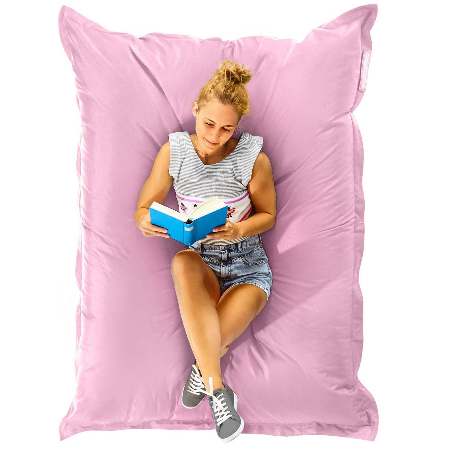 Green Bean Sitzsack XXL Outdoor Sitzsack Square 140x180cm (XXL Riesensitzsack 140x180cm 380 Liter Kinder & Erwachsene Bean Bag EPS Perlen Füllung, Groß Draußen Outdoor Liegekissen), Waschbar Wetterfest Lounge Sitzkissen Bodenkissen