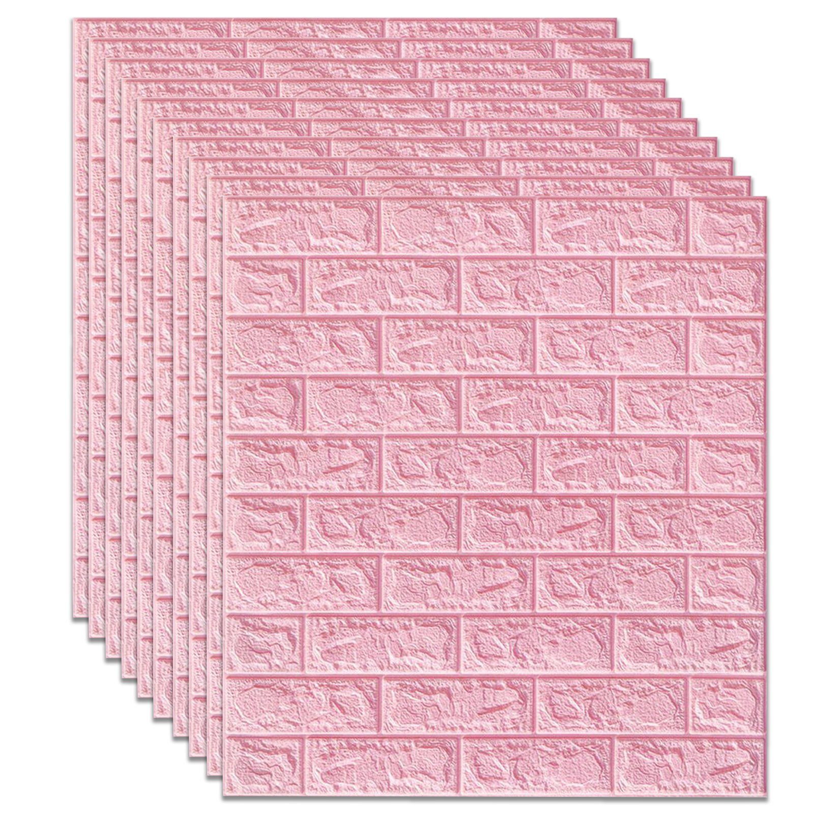 Wandpaneele (10 3D keine Rosa TWSOUL Selbstklebend Selbstklebend, Tapete 3D-Tapete Rückstände ablösbar, Steinoptik Tabletten),