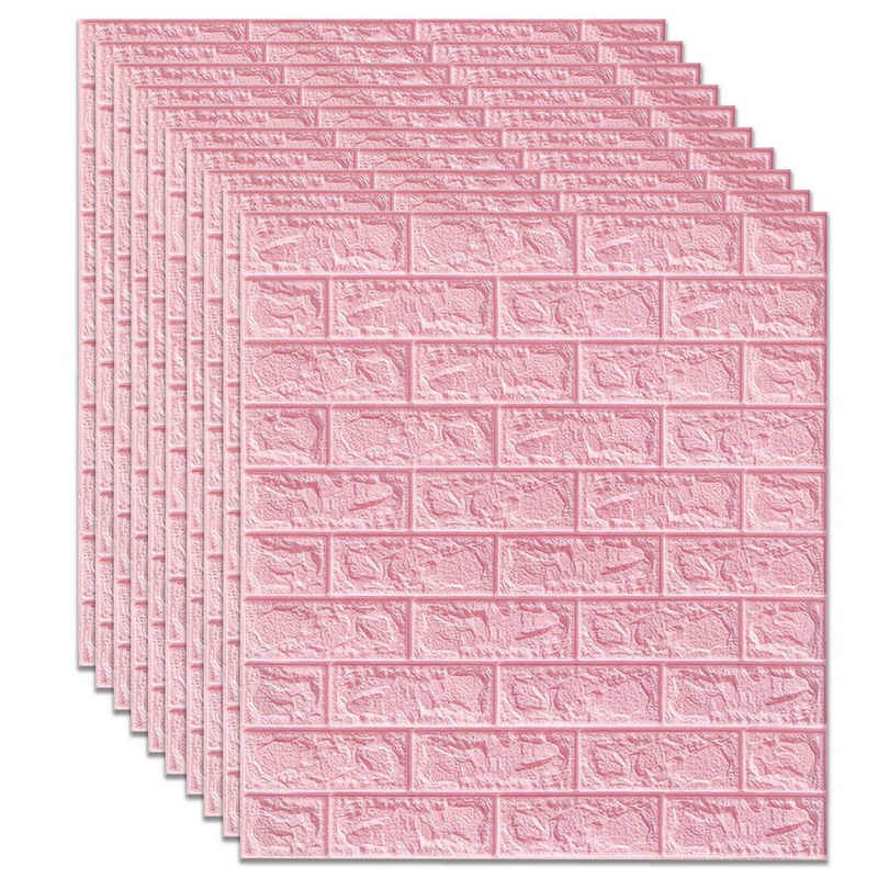 TWSOUL 3D-Tapete 3D Wandpaneele Selbstklebend Tapete Steinoptik (10 Tabletten), Selbstklebend, ablösbar, keine Rückstände