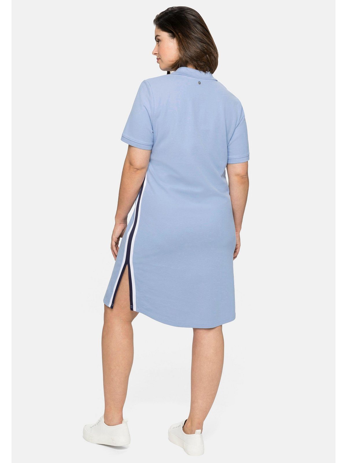 Sheego Sommerkleid Große Größen im Polo-Stil, mit seitlichen  Kontraststreifen