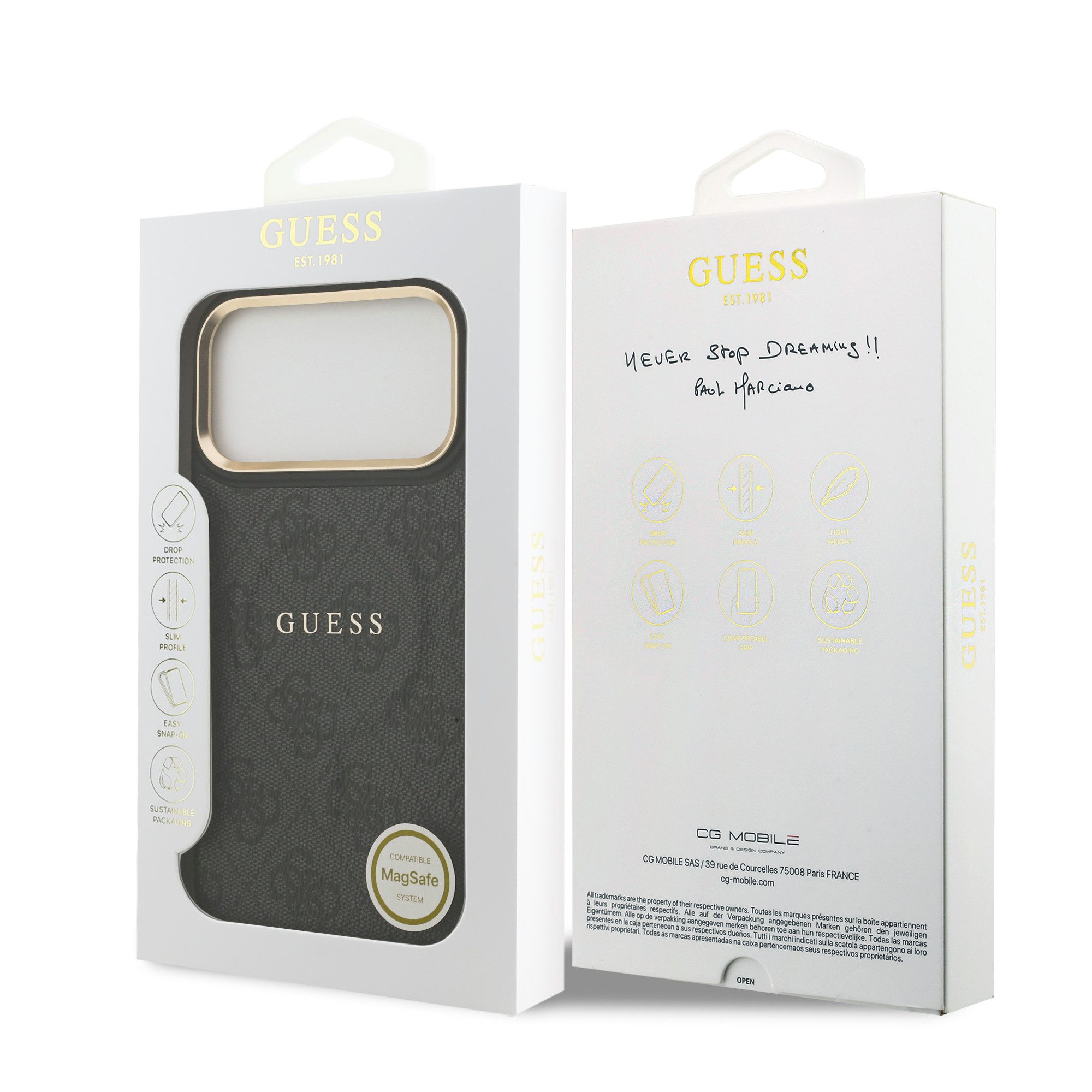 Guess Handyhülle GUESS Case für iPhone 17 Pro Max Goldrahmen Magsafe Handyhülle Cover S – Bild 4 von 4