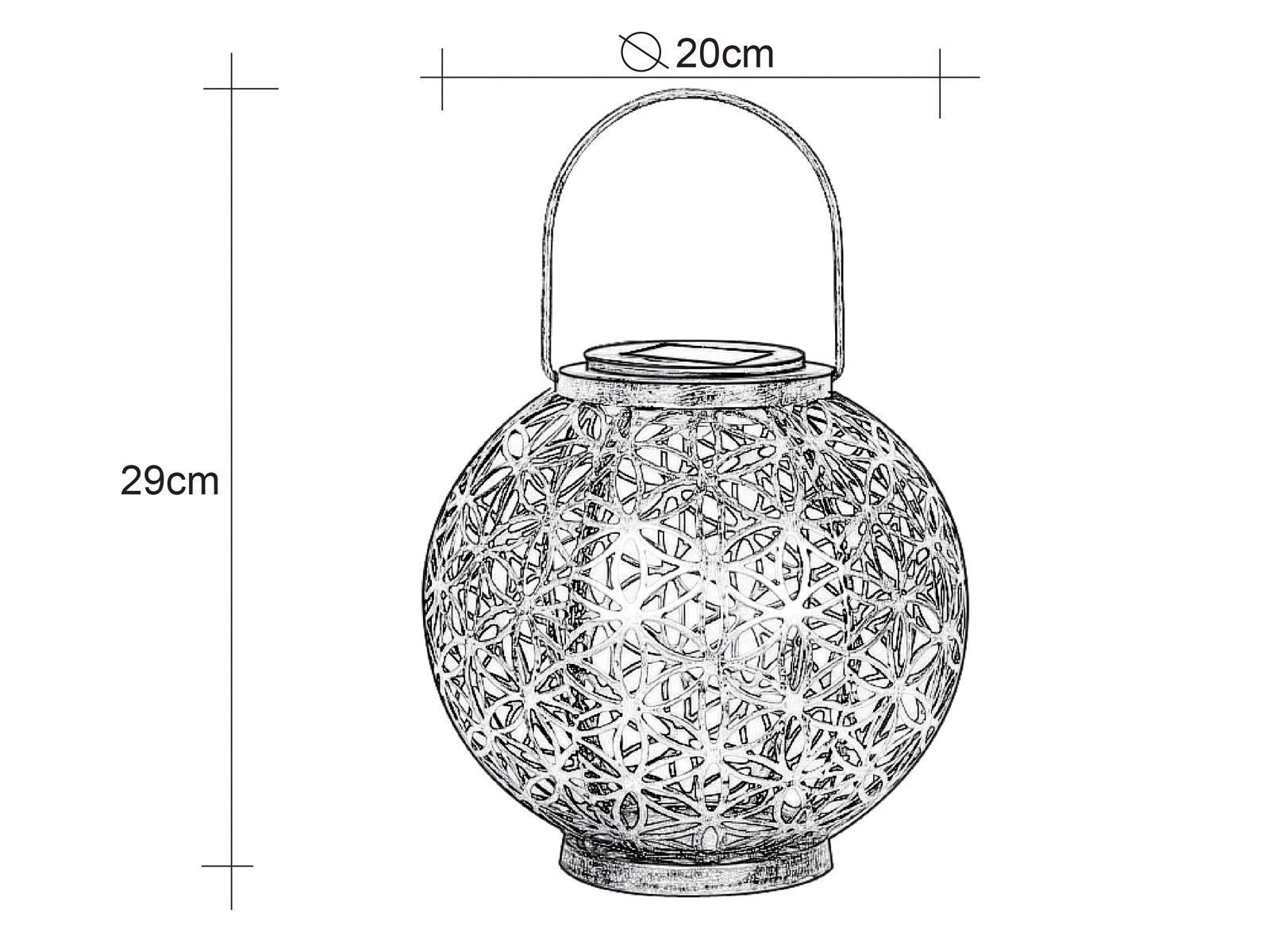 GLOBO LIGHTING LED Solarleuchte, LED fest integriert, warmweiß, 2er Set Ausgefallene Solar-kugel Laternen für Garten & Balkon, Ø20cm