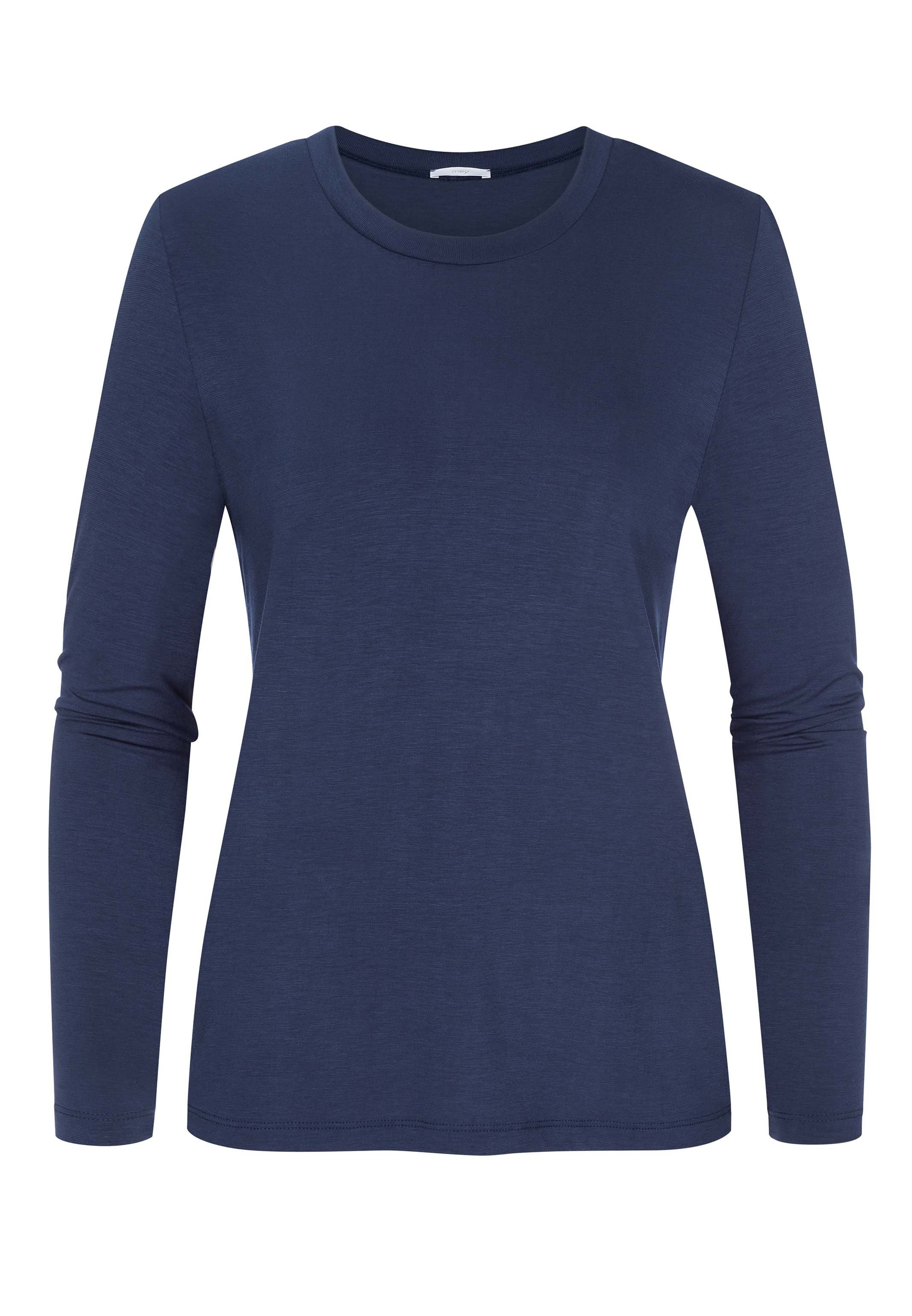 - - Oberteil (1-tlg) blue Elin Langarm Sleepy Schlafanzug Pyjamaoberteil True Easy & Lounge-Shirt Mey