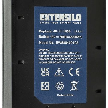 Extensilo kompatibel mit Milwaukee HD18 SX, SG-401C Akku Li-Ion 5000 mAh (18 V)