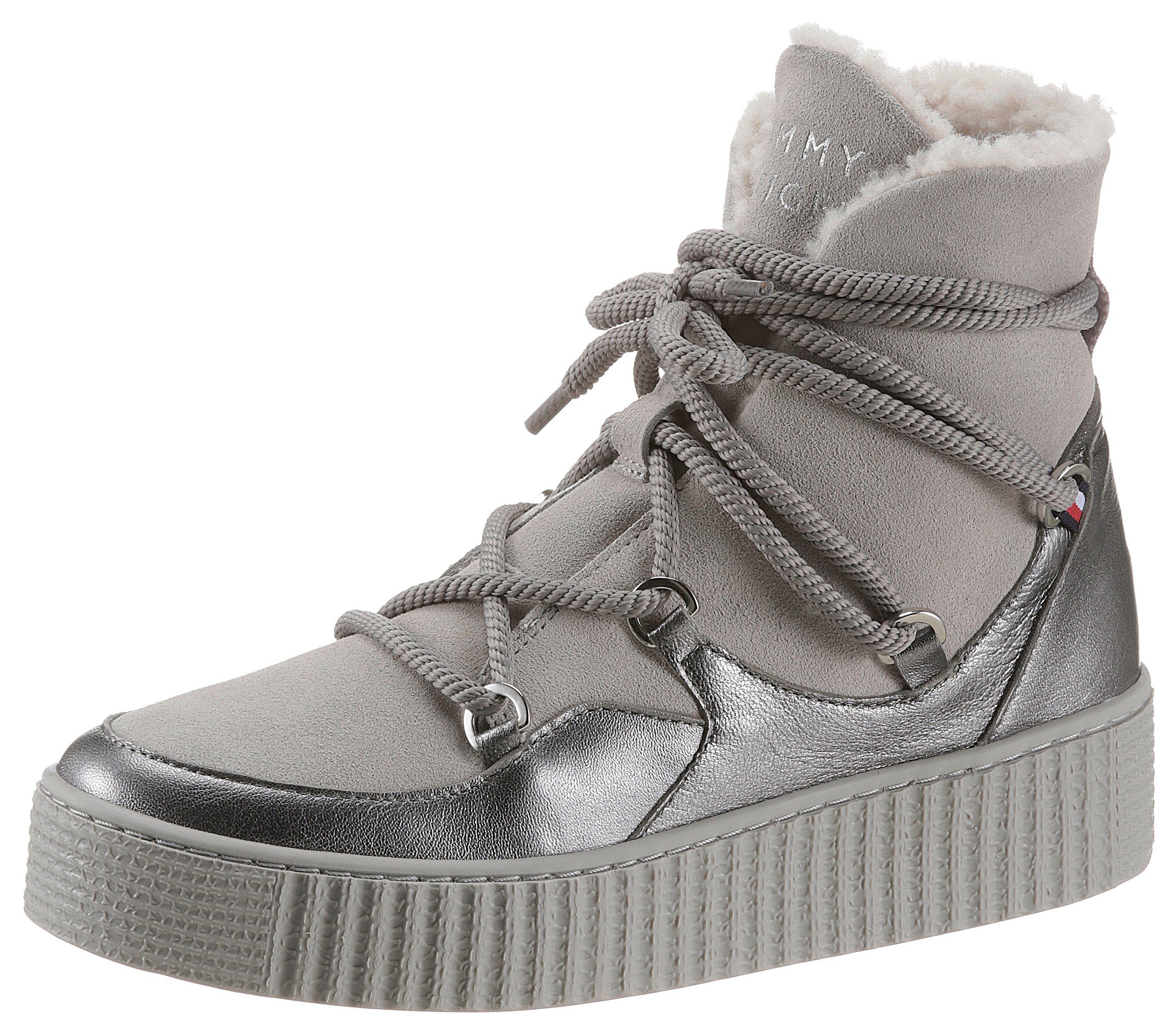 tommy warm lined lace up bootie
