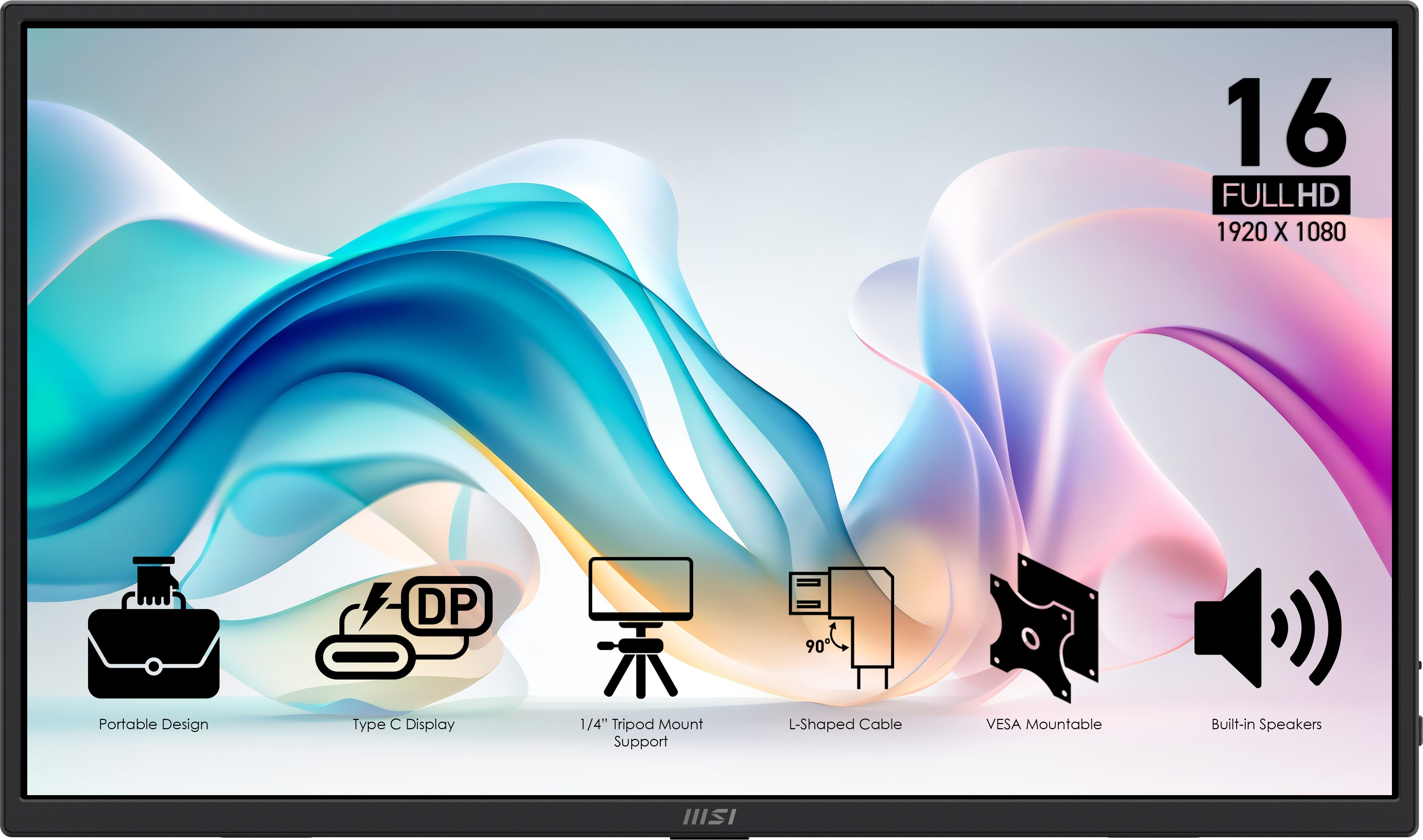 MSI PRO MP165 E6 LED-Monitor (39,6 cm/16 ", 1920 x 1080 px, FHD, 4 ms Reaktionszeit, 60 Hz, IPS)