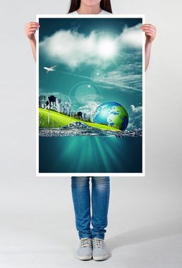 Sinus Art Poster 60x90cm Digitale Grafik Poster Futuristische Stadt