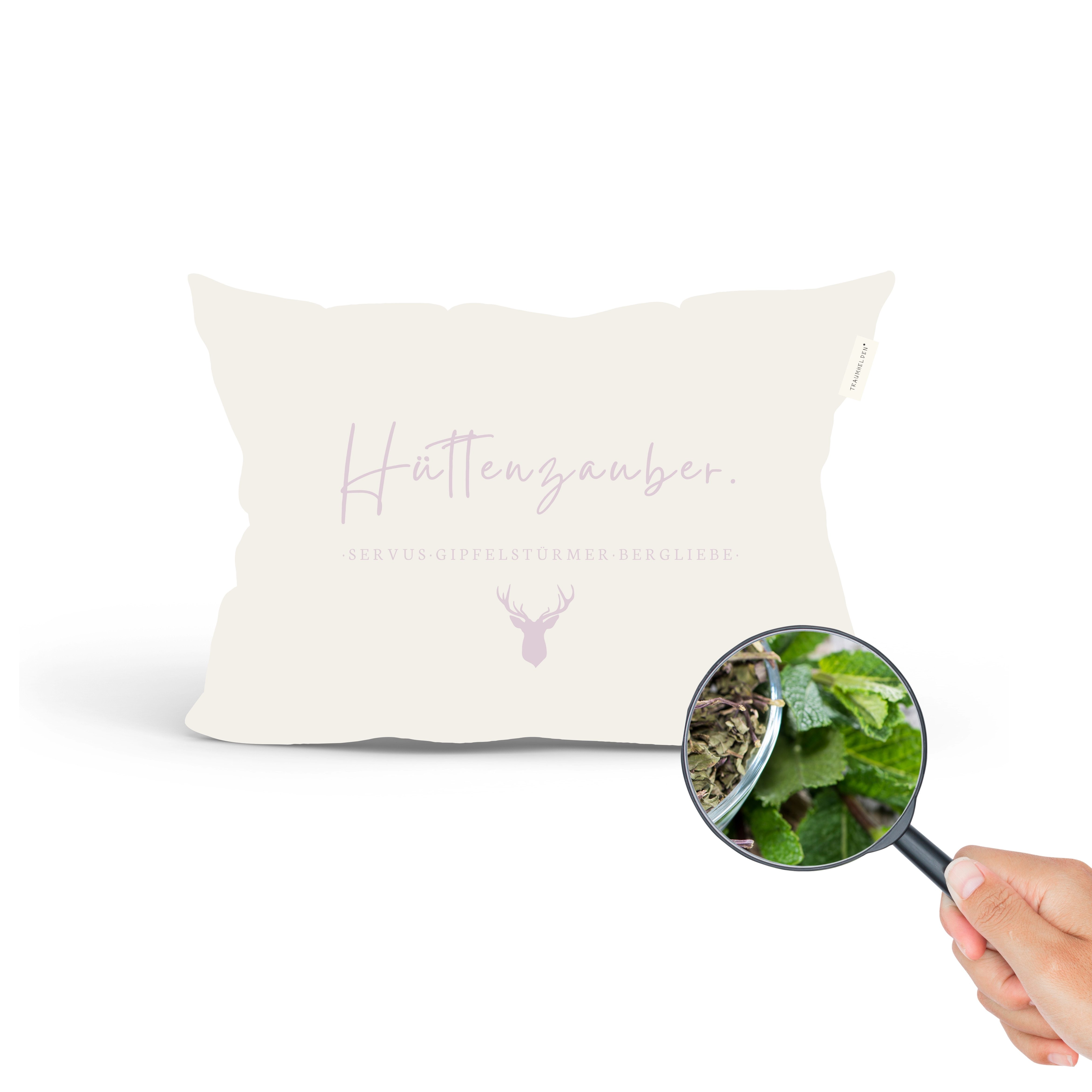 MTOnlinehandel Dekokissen TRAUMHELDEN Duftkissen Minze/ Salbei 30x20 cm, Hausmittel, Erkältung, Geschenk für Frauen und Männer