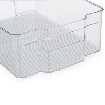 relaxdays Frischhaltedose 5x Transparenter Kühlschrank Organizer, Kunststoff