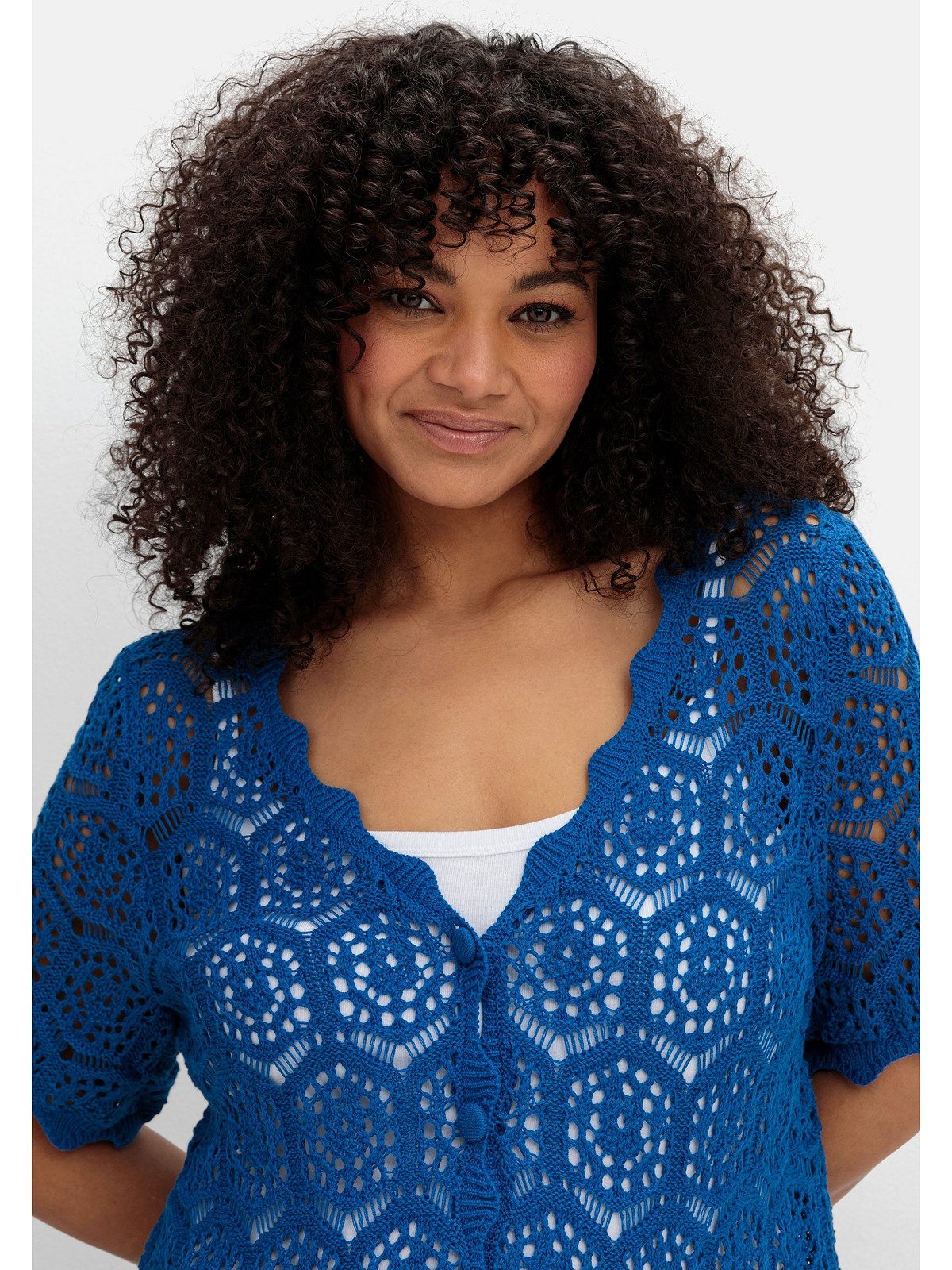 sheego by Joe Browns Cardigan Große Größen im Ajourmuster