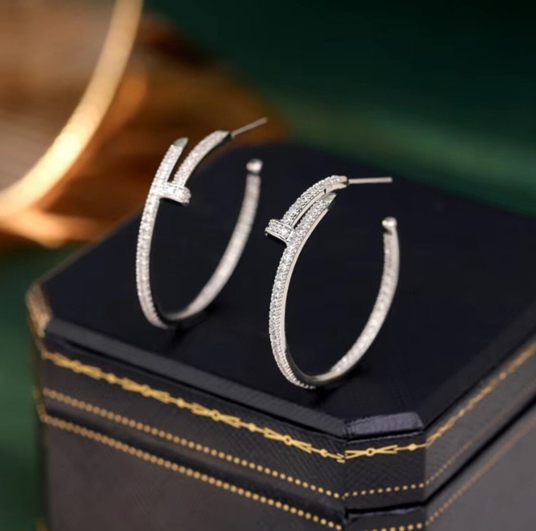 Lale Collection® Paar Ohrstecker Design Nagel Ohrring Zirkonia Gold Silber günstig online kaufen