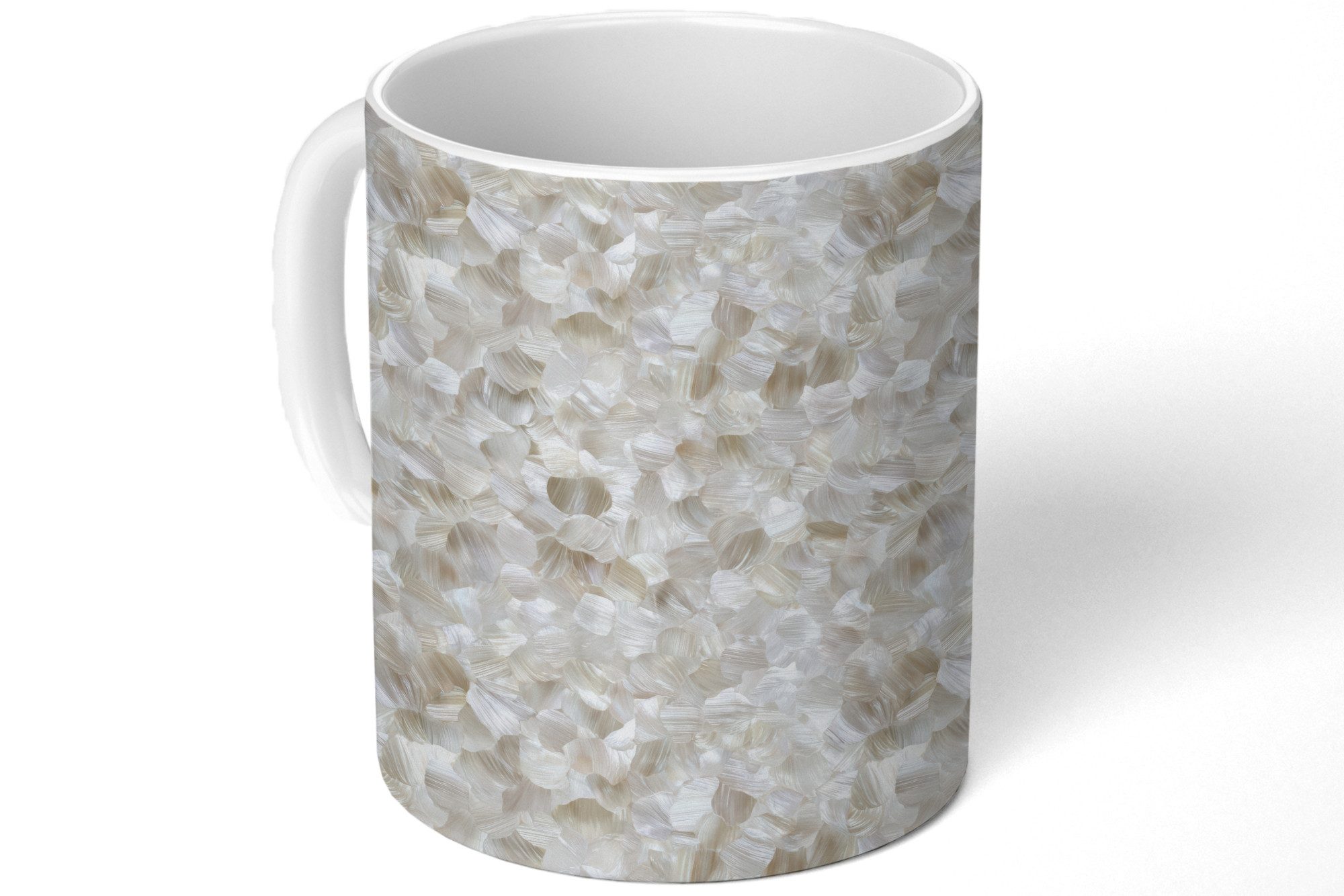 Tasse Weiß - Pinselstriche - Relief-Effekt