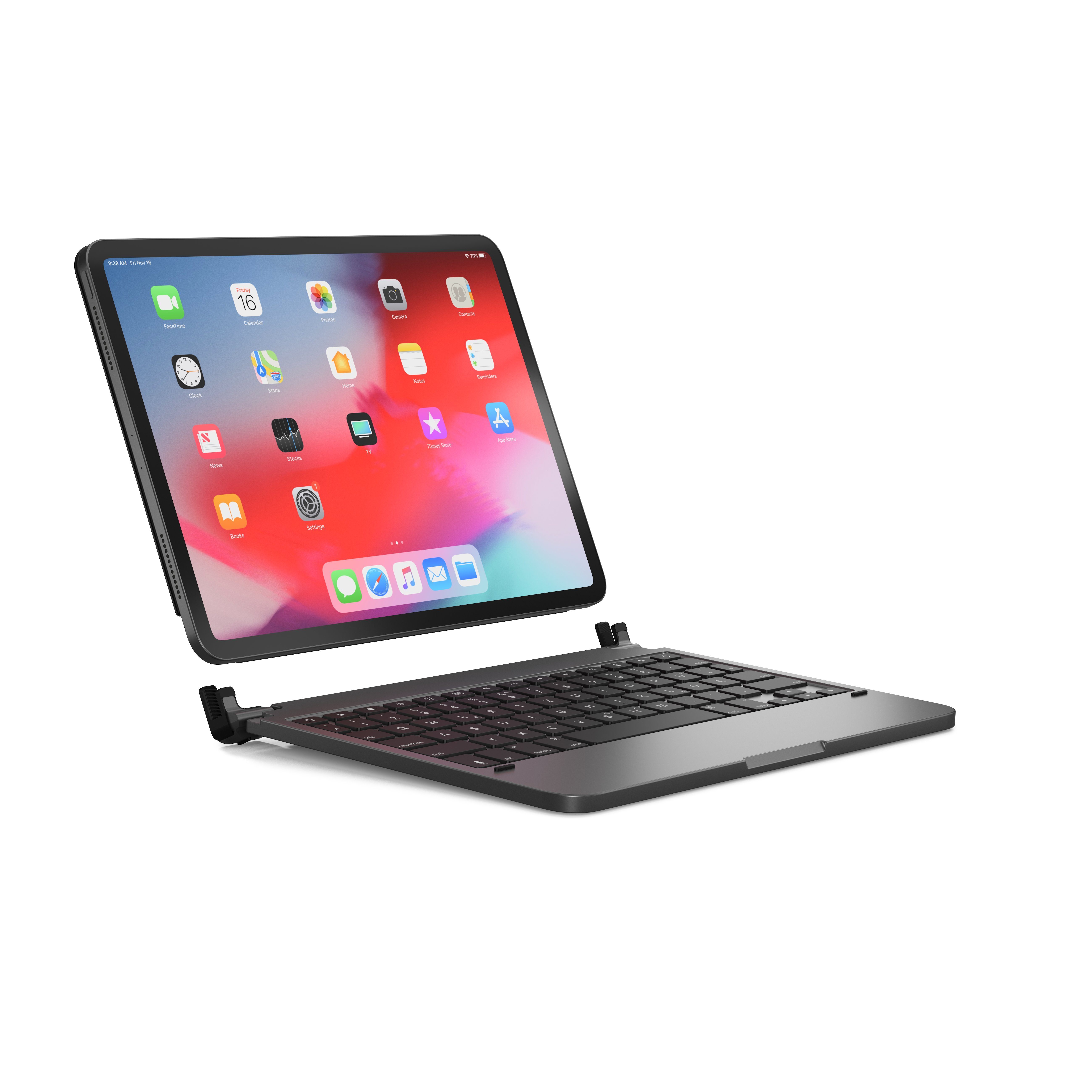 BRYDGE 11.0 Pro, Hochwertige Bluetooth Tastatur aus Aluminium für das iPad  Pro 11.0 (1., 2. & 3. Generation), deutsches Layout QWERTZ, inklusive  magnetischem iPad Cover iPad-Tastatur