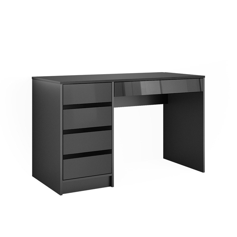 Vicco Schreibtisch Sherry, Anthrazit Hochglanz, 55 x 120 cm mit Schubladen (1-St)