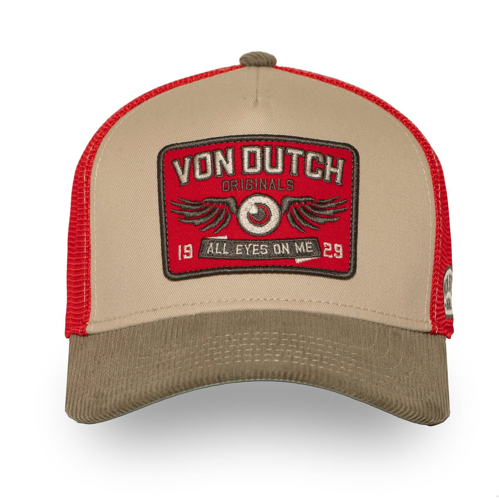 Von Dutch Trucker Cap Von Dutch Originals Semi-Curved Trucker Cap - EYE Khaki (Basecap, Meshcap, Trucker Kappe)