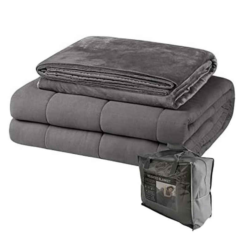 Gewichtsdecke, EUGAD, Bezug: Baumwolle, 7 kg, 150 x 200 cm, mit kurz Plüsch Bettbezug
