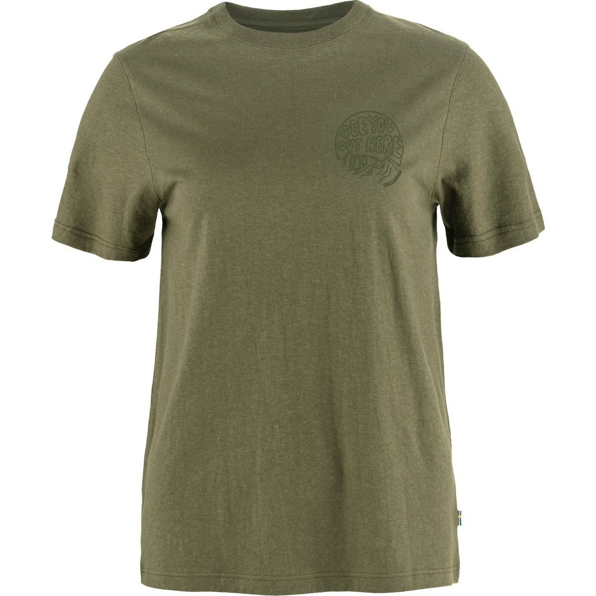 Fjällräven Kurzarmshirt Hemp Blend Out Here T-shirt W Leichtes und weiches Damen-T-Shirt aus Hanf und Bio-Baumwolle mit