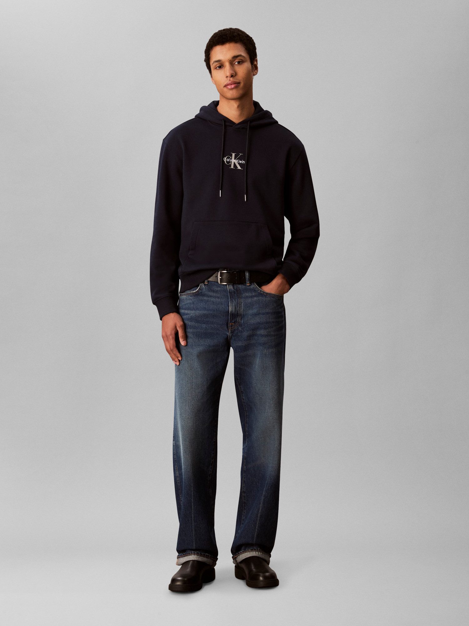 Calvin Klein Jeans Sweatshirt LS EU 350TERRY MICRO MONOLOGO HO Kapuze, regular fit