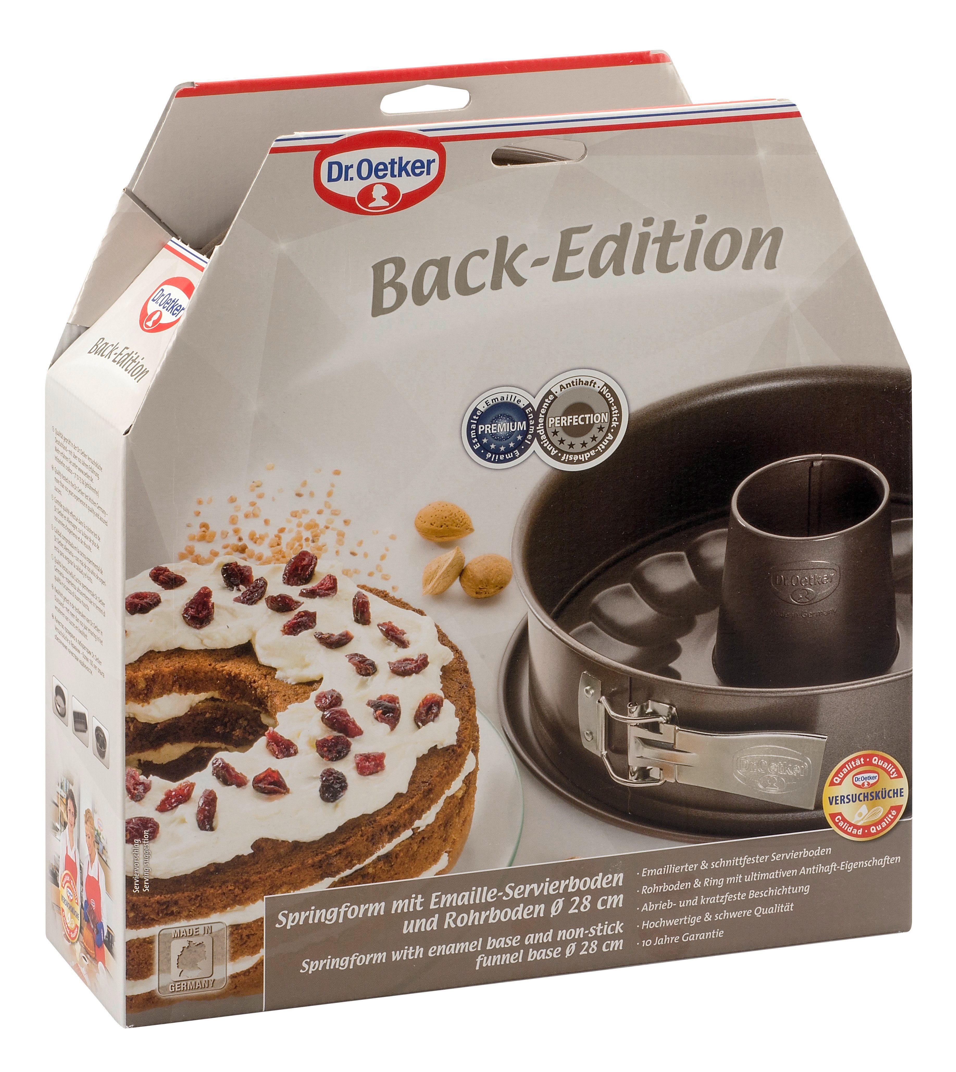 Dr. Oetker Küchenhelfer Springform Back-Edition, mit Servier- & Rohrboden, Antihaft-Beschichtung, schnitt-& kratzfest, hitzebeständig bis 230°C
