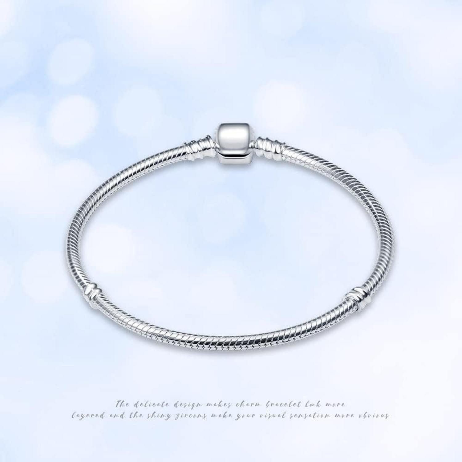 LuxusKollektion Gliederarmband Armband Damen Schlangen Kugelverschluss 925 Silber SL-258 6.7 in 17 cm
