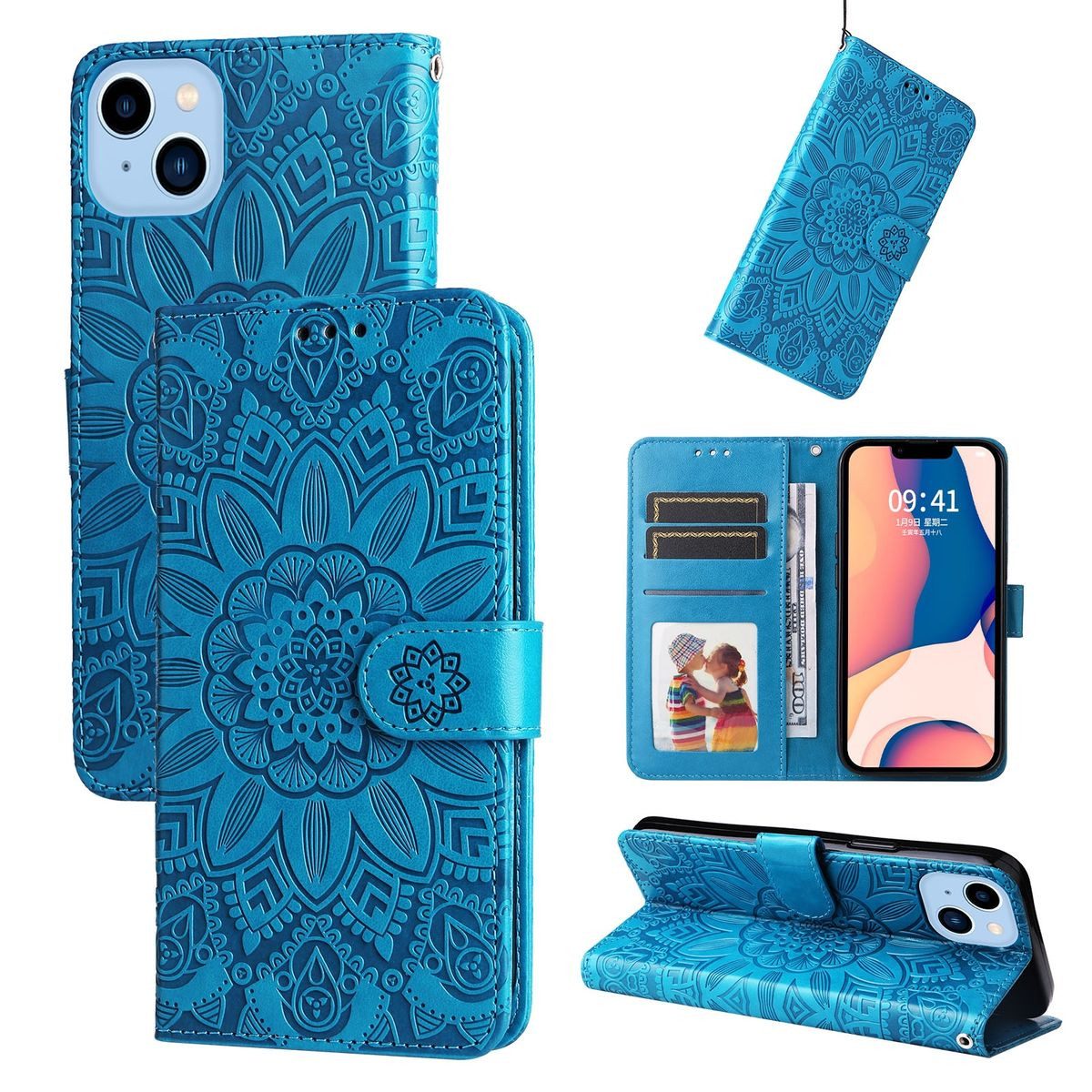 König Design Handyhülle Apple iPhone 14 Plus, Schutzhülle Schutztasche Case Cover Etuis Wallet Klapptasche Bookstyle