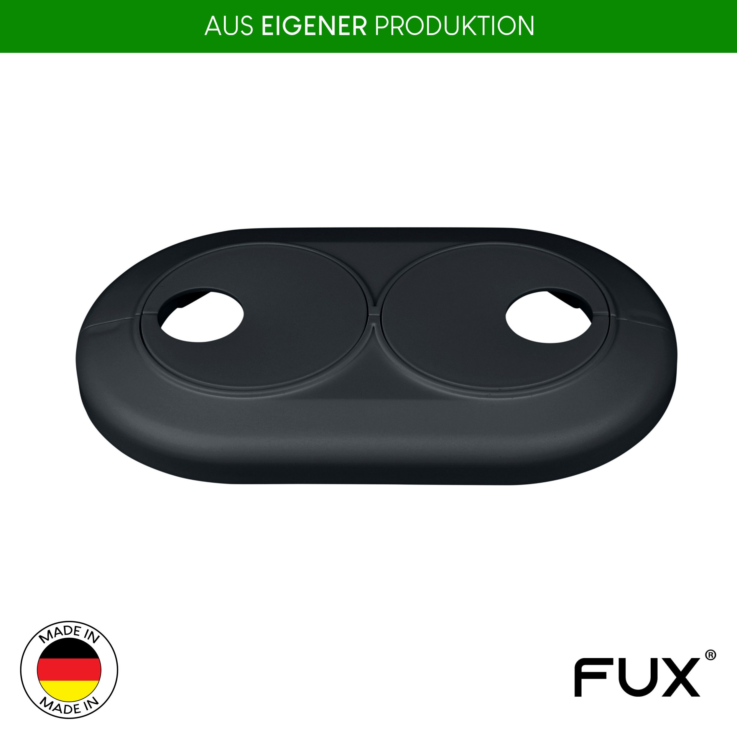 FUX Heizungsverkleidung Doppel Heizungsrohr Rosette, Rohrabstand variabel, günstig online kaufen