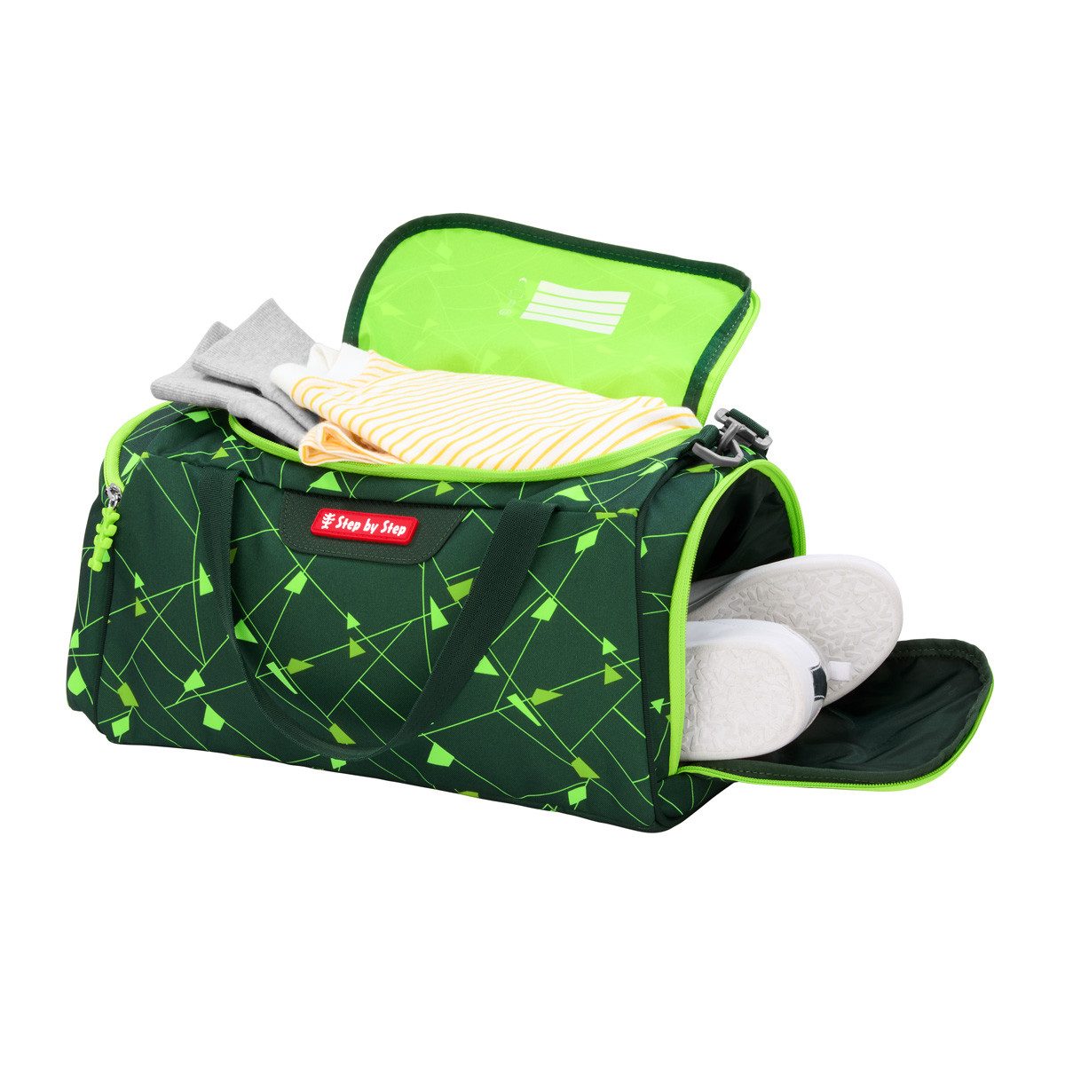 Step by Step Schulranzen Sporttasche Dino Night Tyro (1 Stück), Sportbeutel, Turnbeutel, Nassfach, 13 Liter – Bild 2 von 2