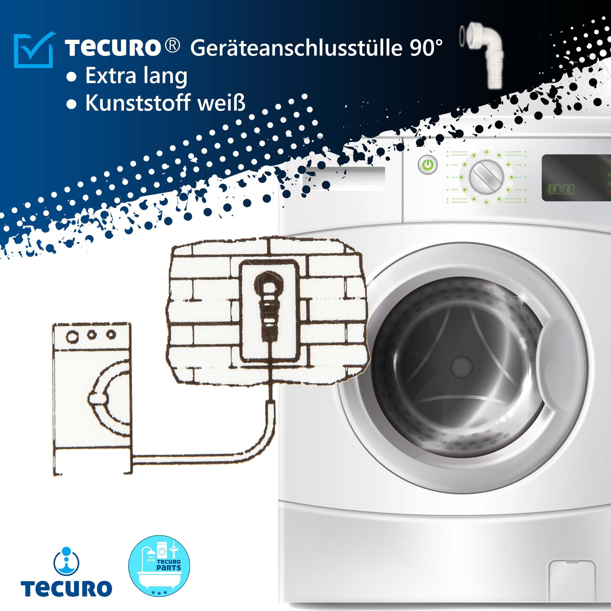 tecuro Siphon Keildichtung - Klemmdichtung NW 34 mm, mit Haltering für Siphon – Bild 4 von 5