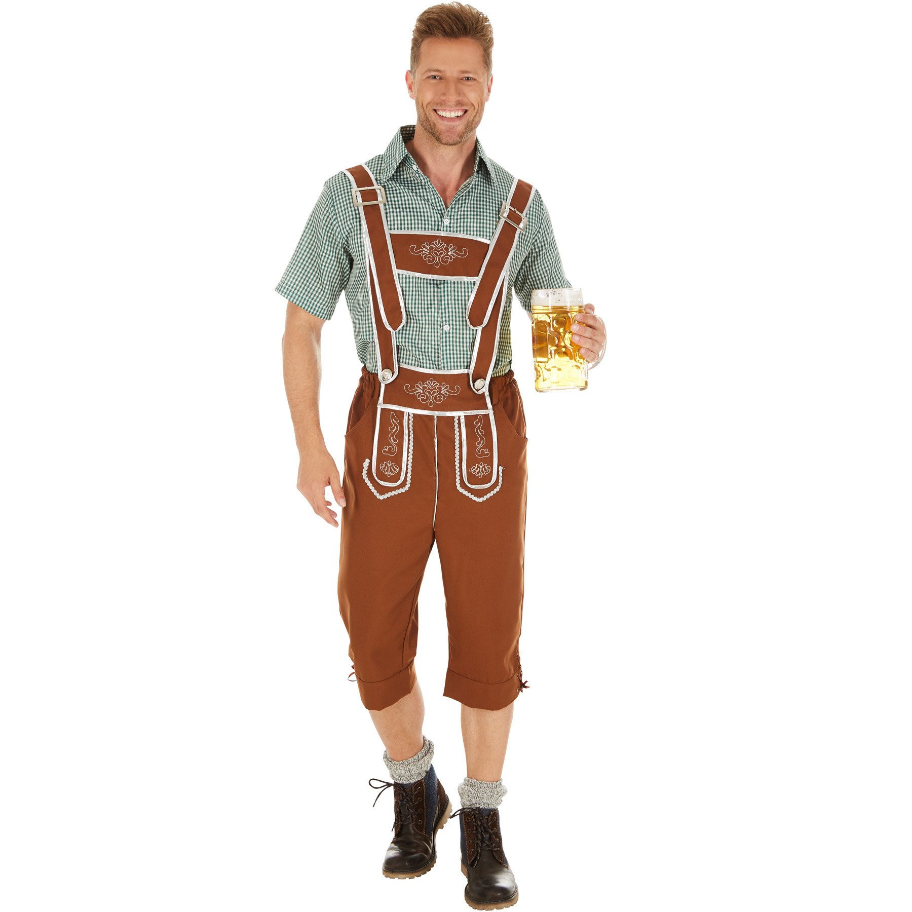 dressforfun Kostüm Herrenkostüm Trachten Set Austria, Fesche Trachtenhose
