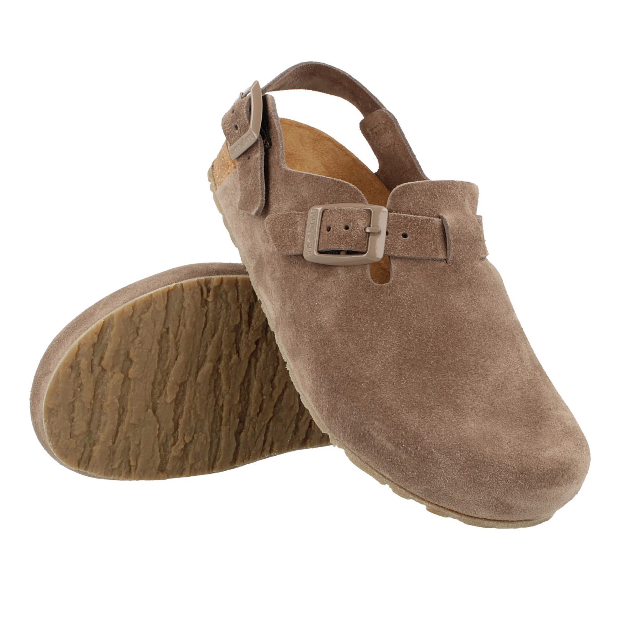 Haflinger Haflinger Faro Lederclog mit Korkfußbett und Fersenriemen Unisex Hausschuh