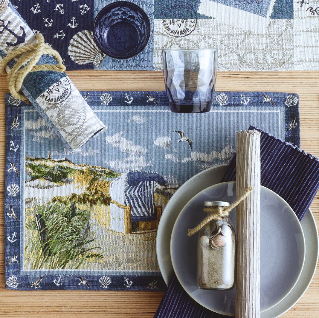 Platzset, Sander * Gobelin 2 Tischsets BEACH CHAIR Maritim Platzset