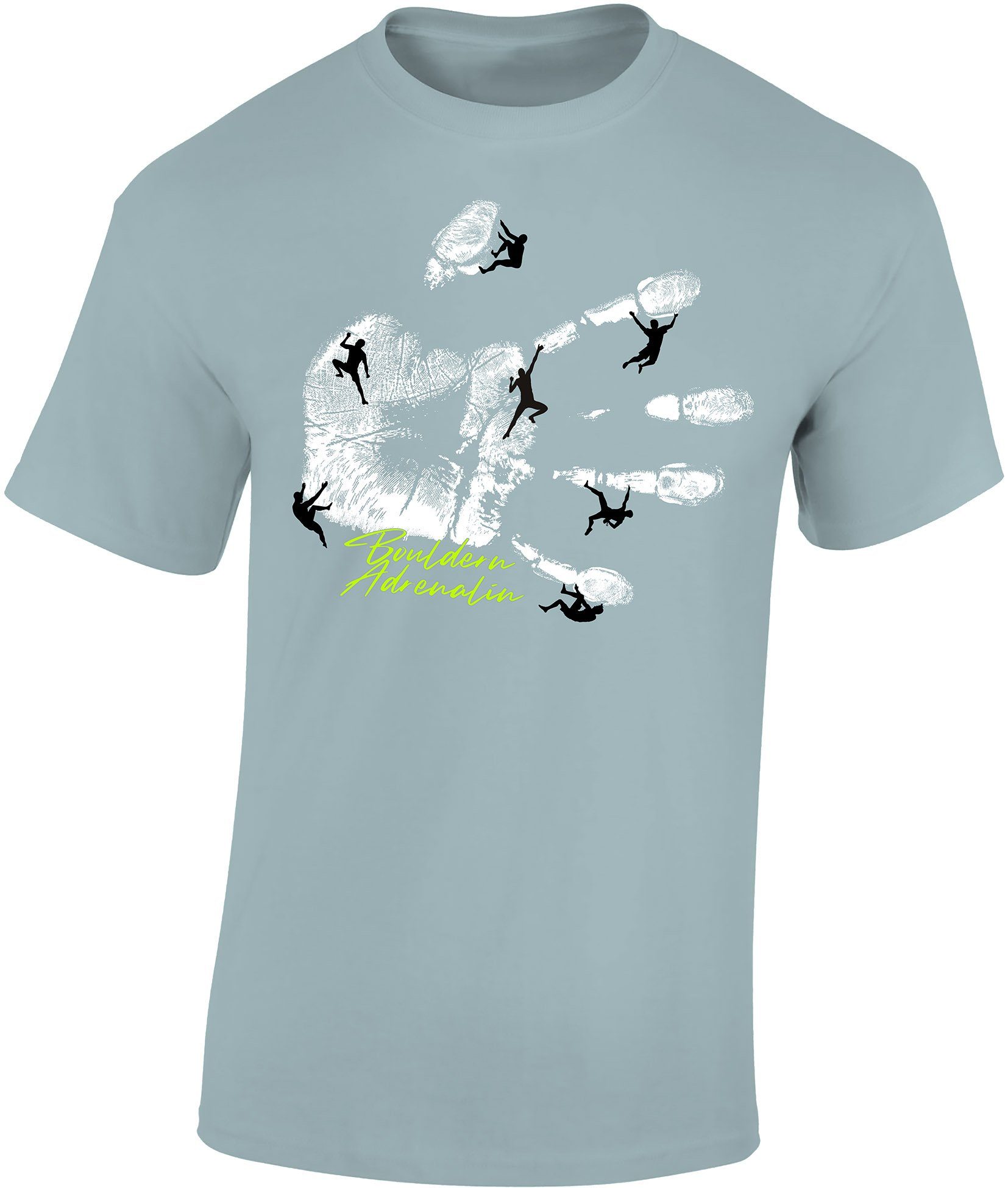 Baddery Print-Shirt Kletter Shirt: "Bouldern Adrenalin" günstig online kaufen