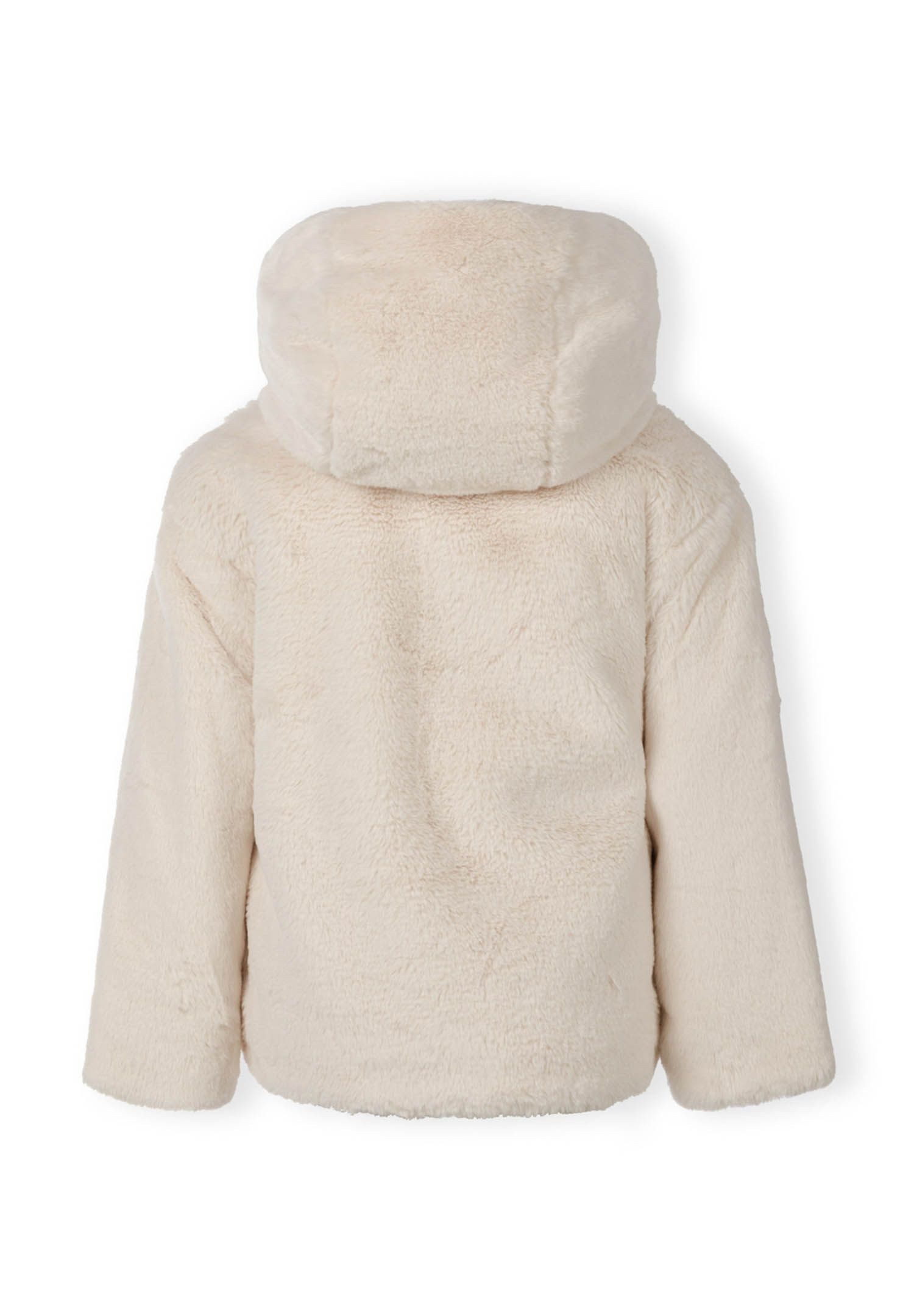MINOTI Fellimitatjacke Teddy-Übergangsjacke mit Kapuze und verdeckten Druckknöpfen (2y-14y) kuschelig