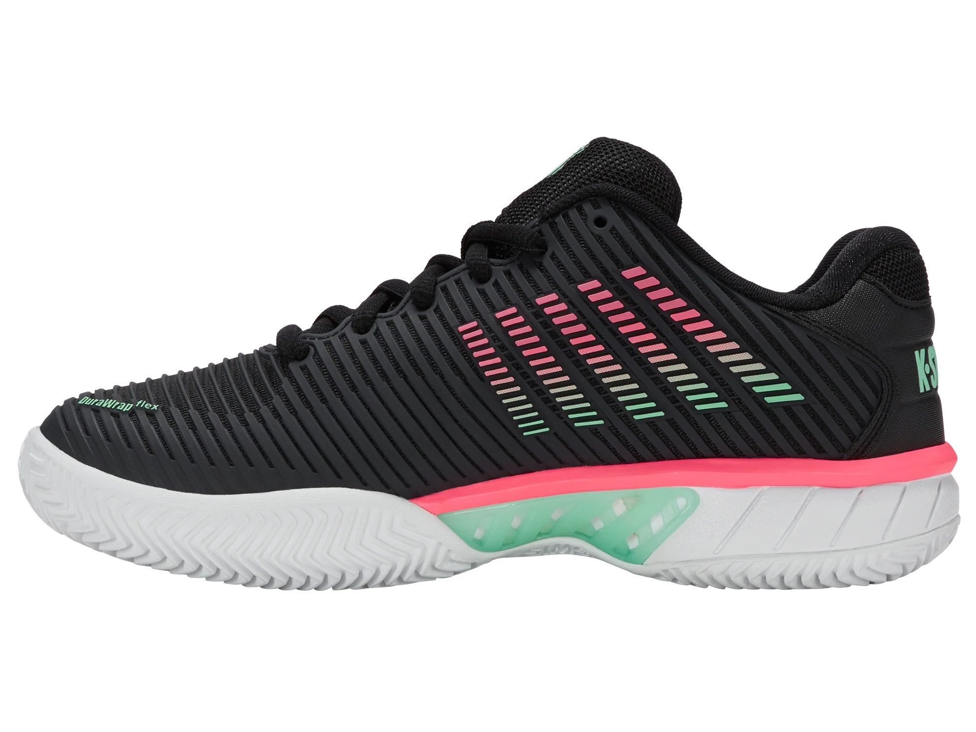 K-Swiss HYPERCOURT 2 EXPRESS HB BLACK/WHITE/NEON MINT Tennisschuh