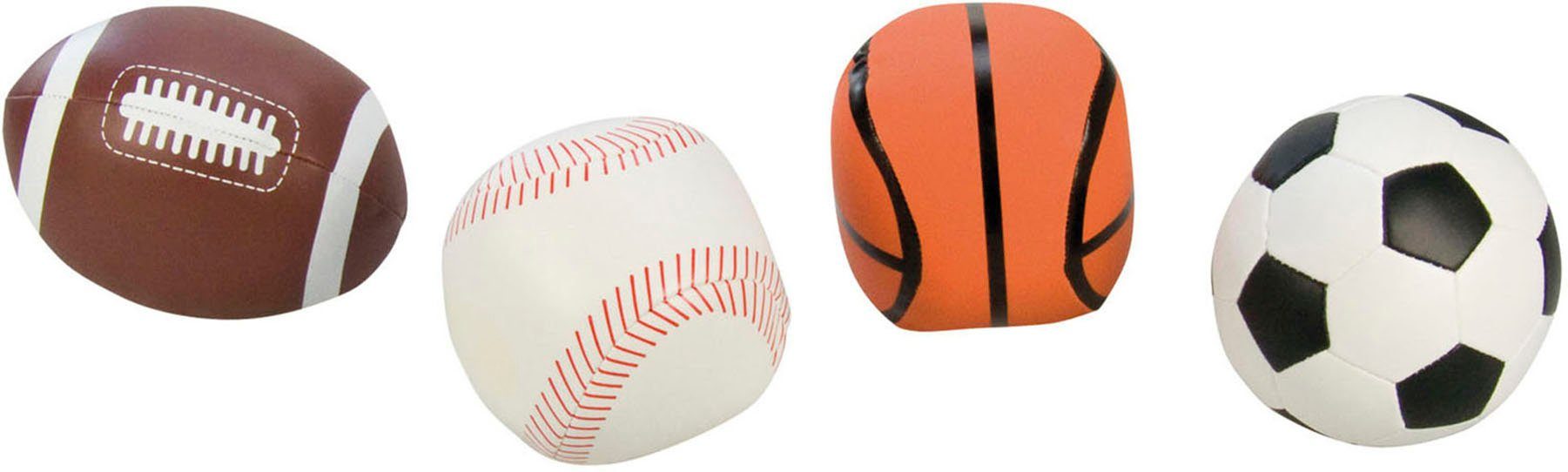 Softball Soft-Sportbälle 4er-Set, 10cm