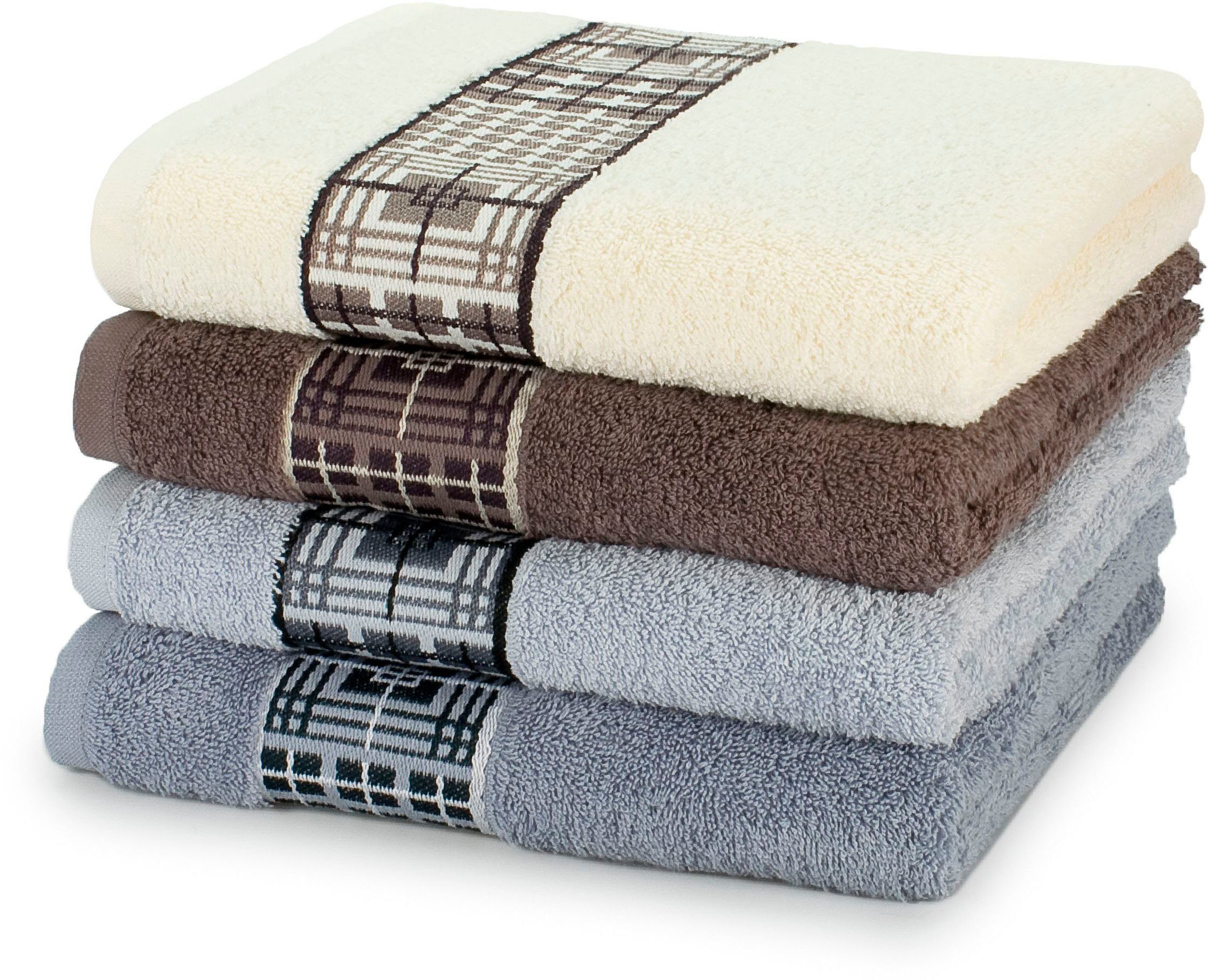 Möve for frottana Badetuch Fjord, Walkfrottier (1-St), mit tollem Uni Karo günstig online kaufen