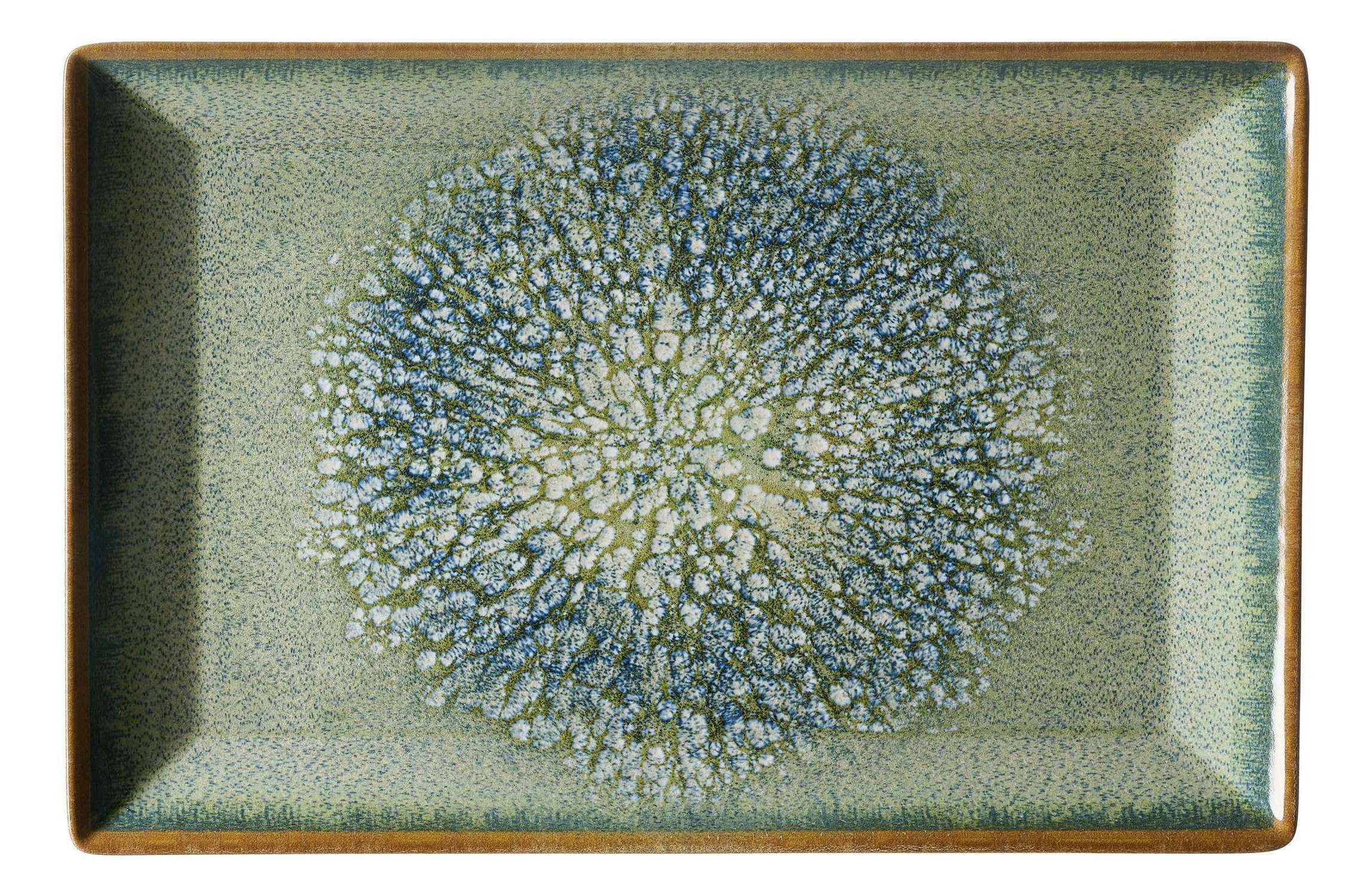 Ritzenhoff & Breker Servierplatte Verde Platte eckig 30x20cm aus Steinzeug in Grün, Steinzeug, (1-tlg)
