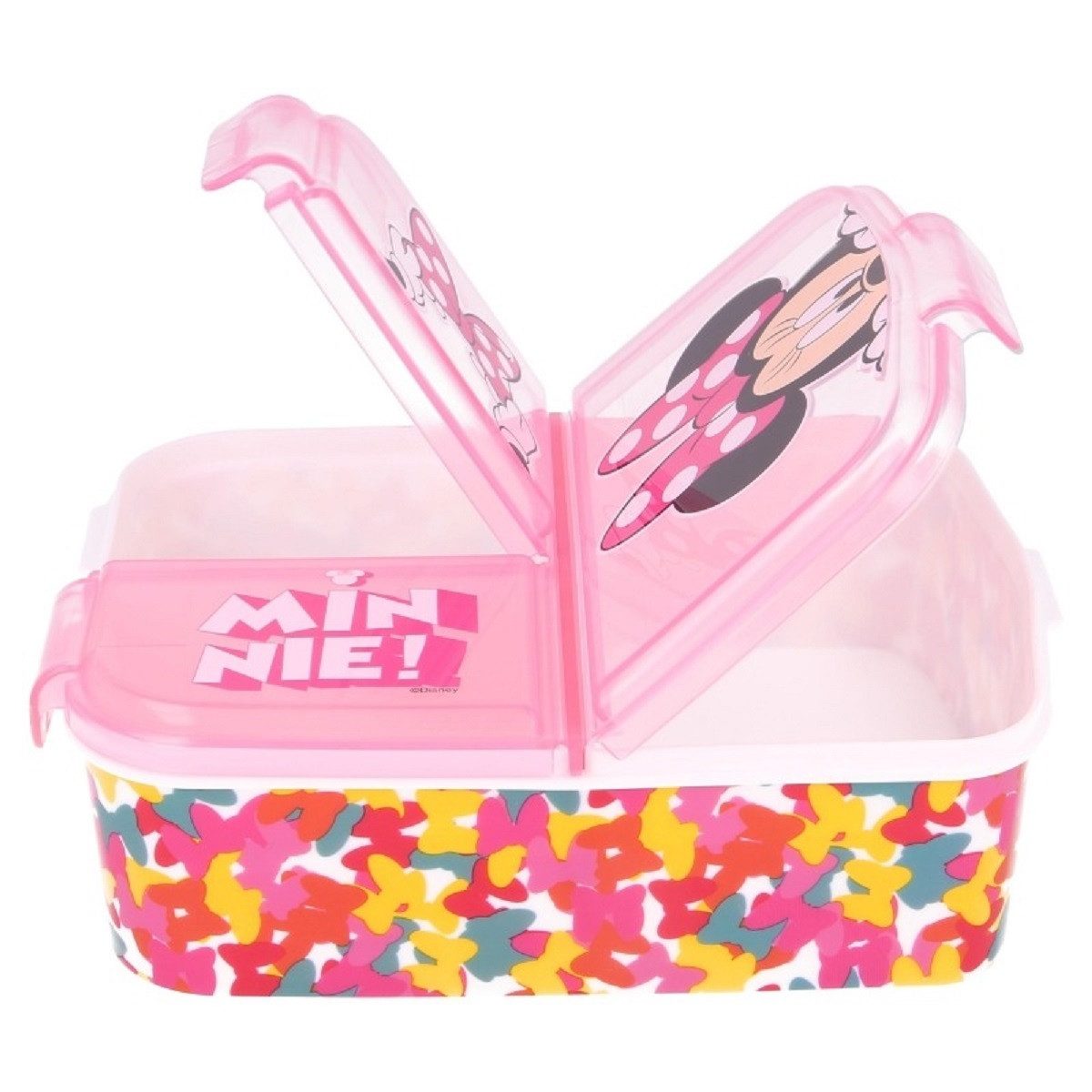 Stor Lunchbox Disney Minnie Mouse Kinder Brotdose – Lunchbox mit 3 Fächern, (Einteilig, Einteilig), Brotzeitdose