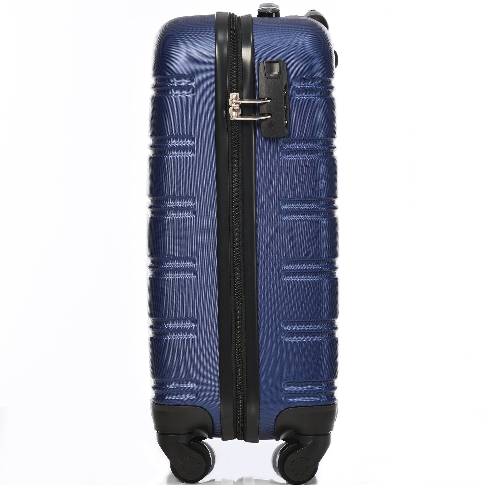 Ulife Hartschalen-Trolley Rollkoffer Reisekoffer Geschäftsreisekoffer 55 4 mit Blau 36 cm 22,5 * Rollen, TSA-Schloss, 
