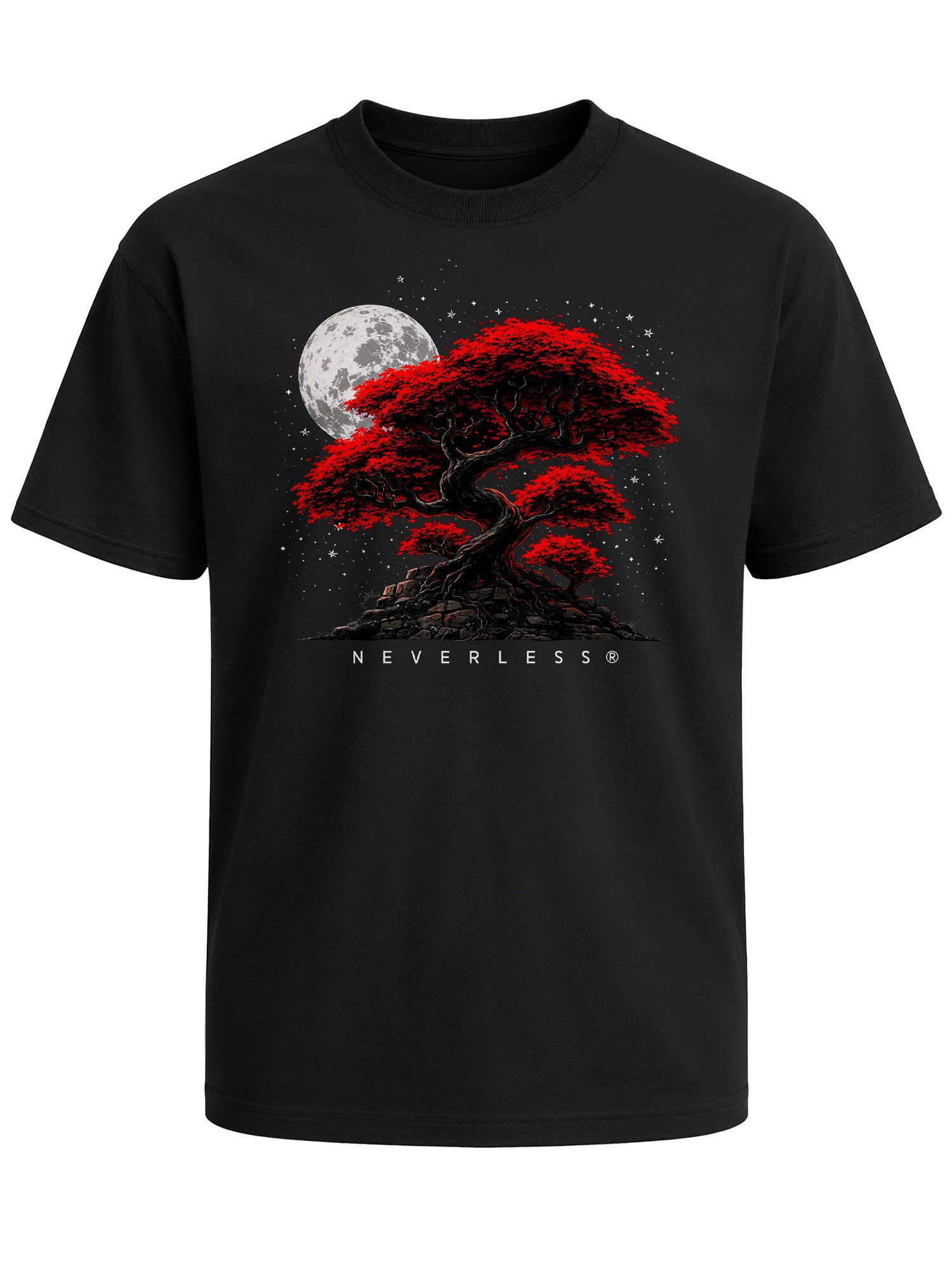 Neverless Oversize-Shirt Herren T-Shirt - Bonsai Tree - Printshirt Oversized Relaxed Fit mit Print