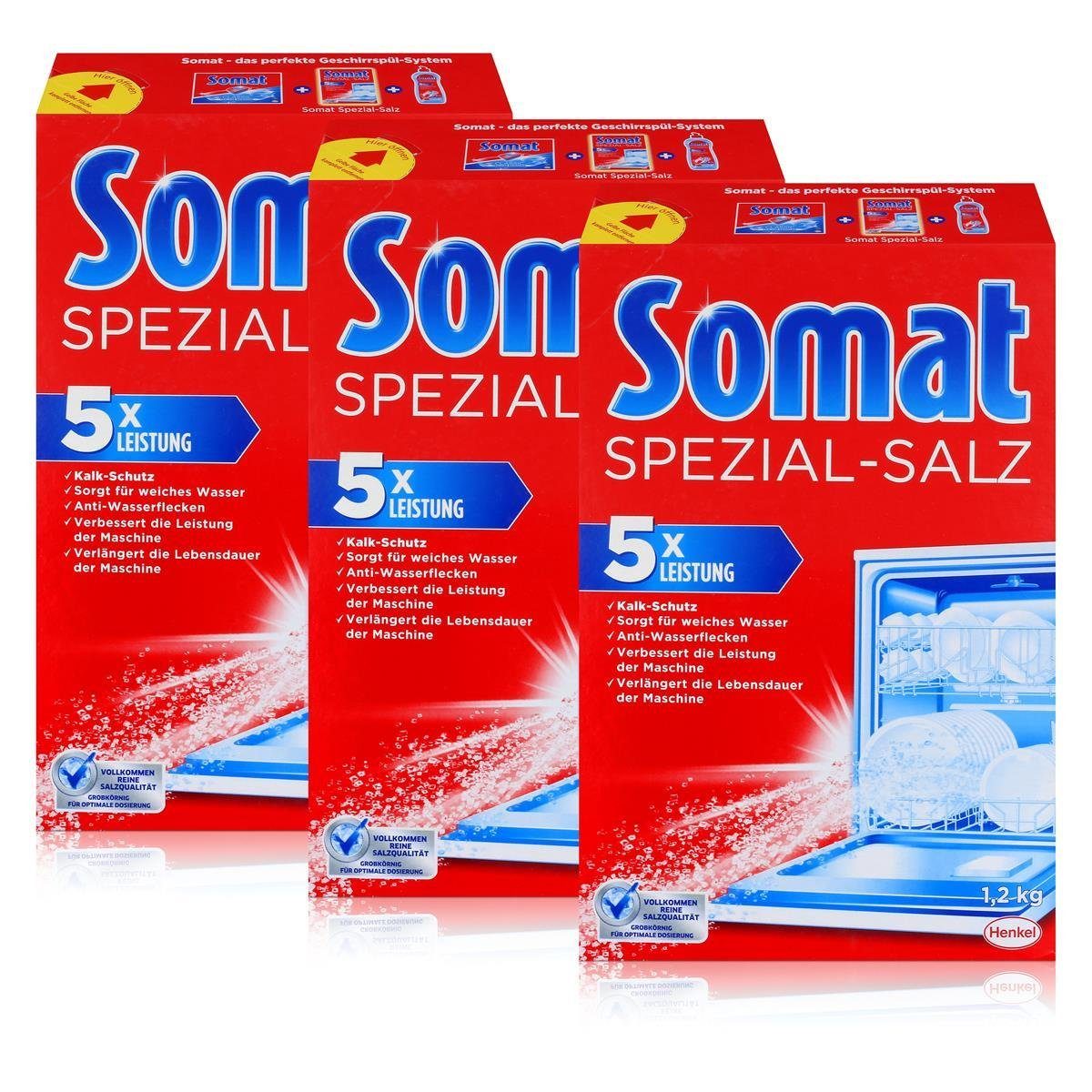 Somat Somat Spülmaschinen Spezial-Salz 1,2kg - Anti-Wasserflecken (3er Pack) Засіб для чищення посудомийної машини