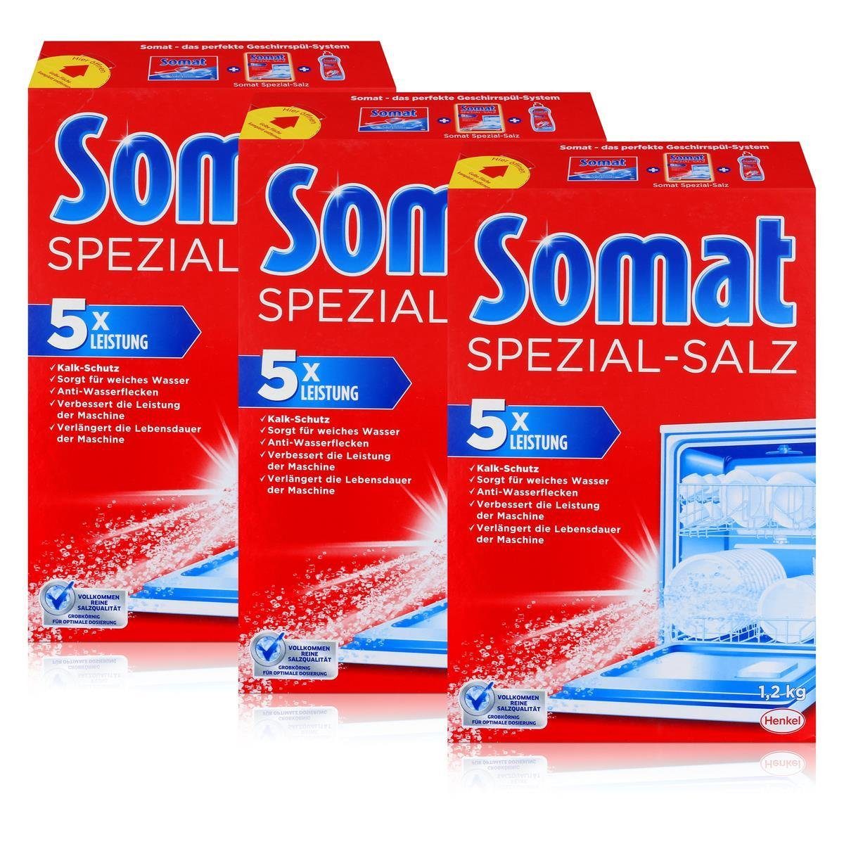Somat Somat Spülmaschinen Spezial-Salz 1,2kg – Anti-Wasserflecken (3er Pack) Spülmaschinenreiniger