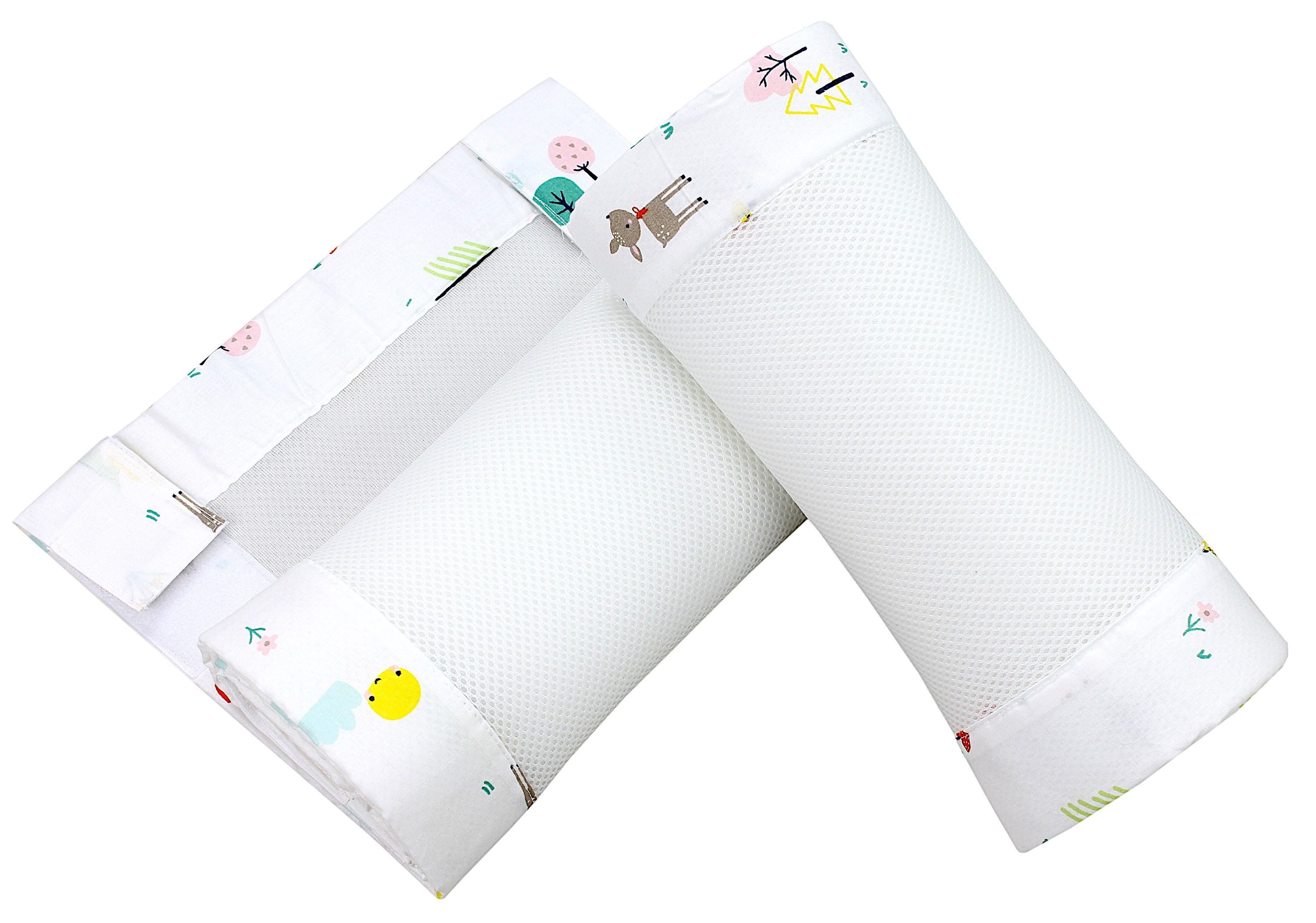 TupTam Bettnestchen TupTam Gitterstäbe Schutz Netz Babybett Nestchen 3D Mesh 2 Pack
