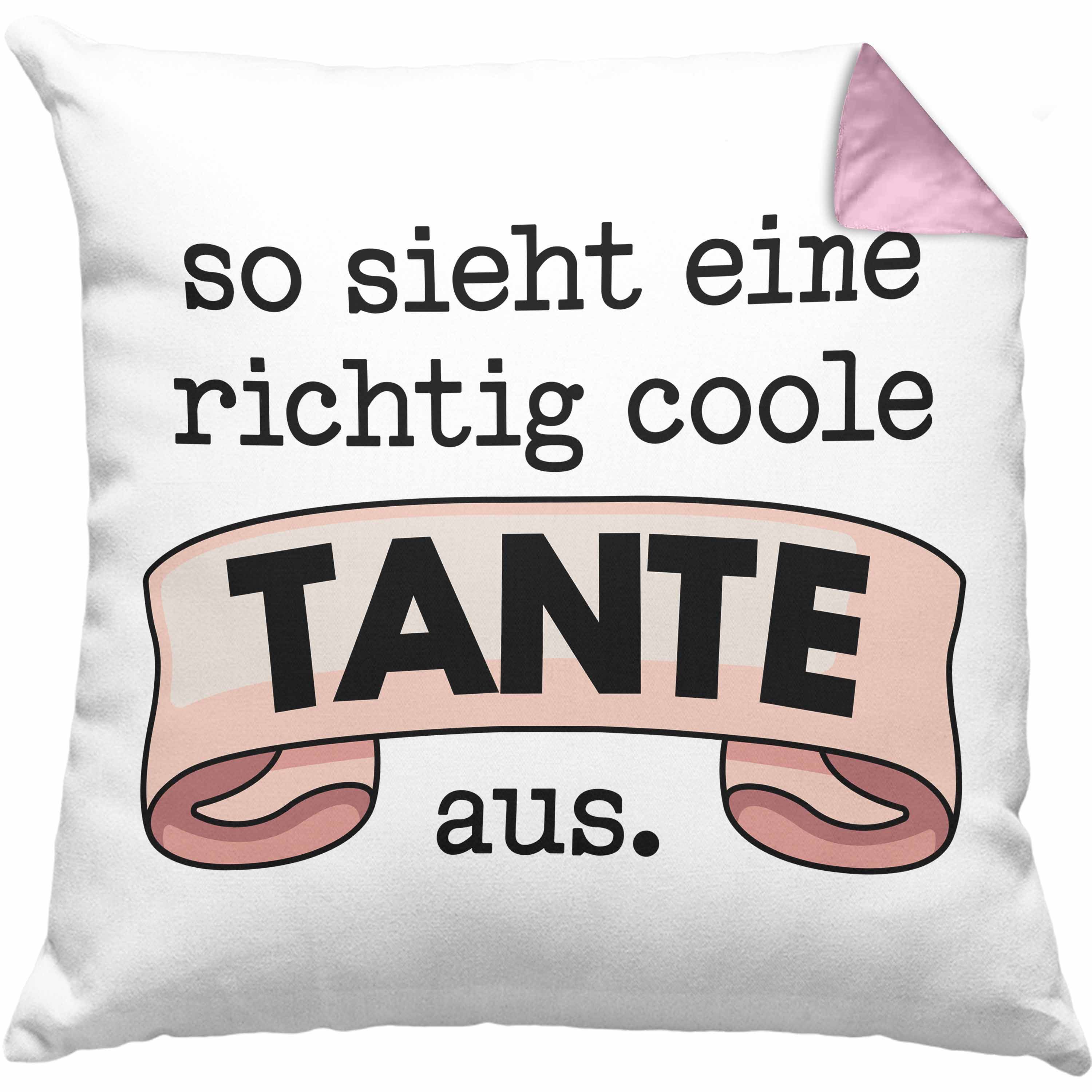 Trendation Dekokissen Beste Tante Geschenk Kissen mit Füllung 40x40 mit Spruch für Coole Ta