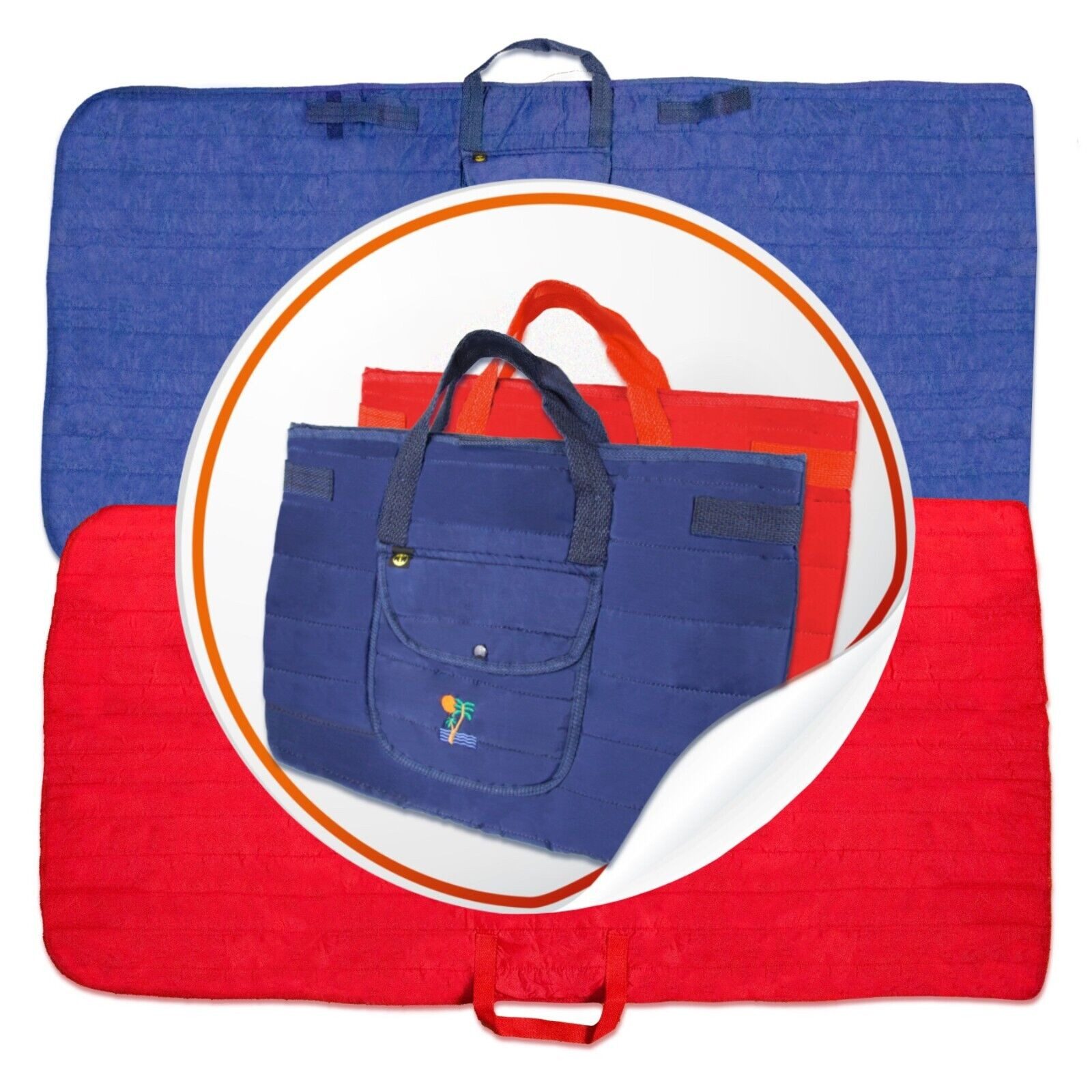 Picknickdecke Beachbag Strandmatte Campingdecke Reise Thermoisoliert auch als Tasche, P-Beauty Cosmetic Accessories, Stranddecke, Picknickdecke, Campingdecke, Reisedecke