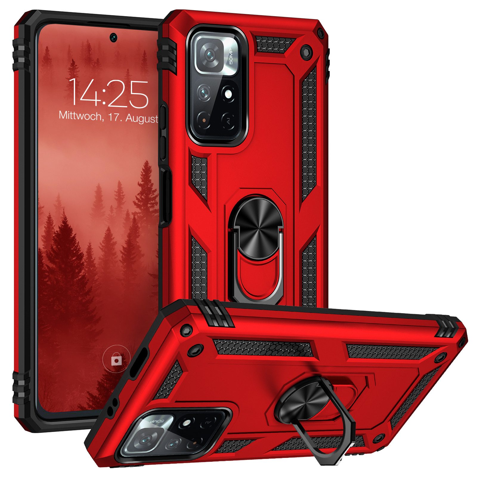 Tec-Expert Handyhülle Outdoor Cover Hülle für Xiaomi Redmi Note 11 / 11S 6.43 Zoll, 6.43, Premium Hülle aus verstärktem Polycarbonat