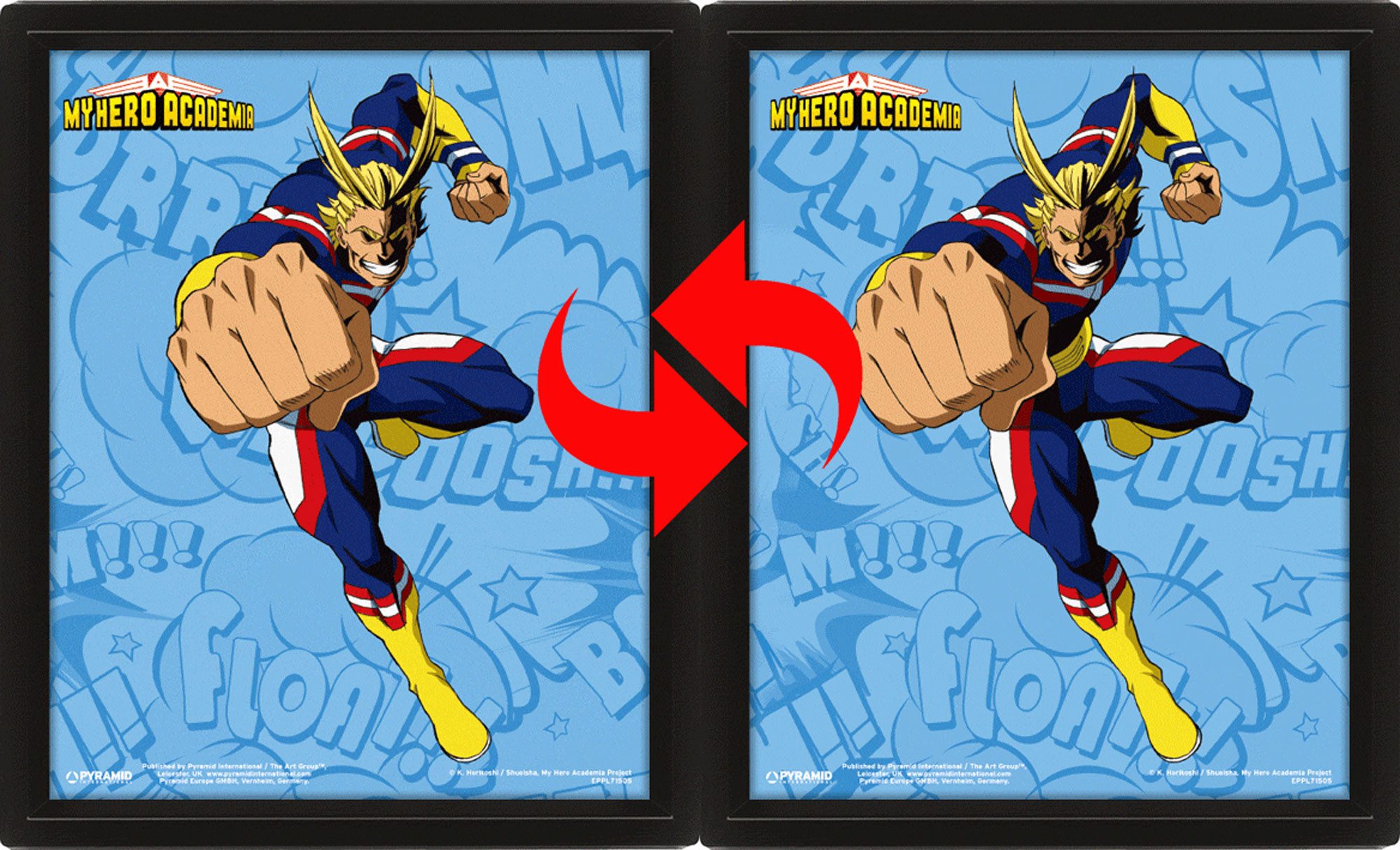 Poster My Hero Academia - 3D Плакат A4 - Allmight